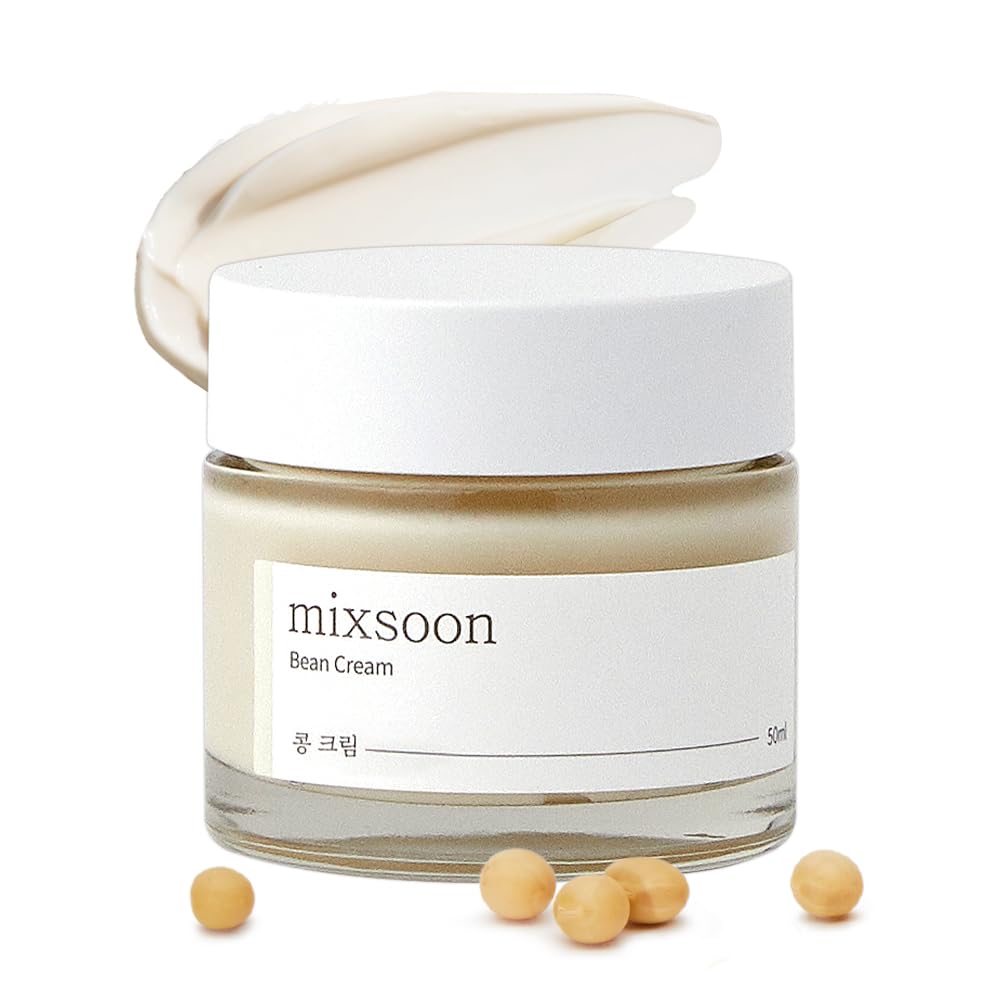 Mixsoon Bean Cream - Intensive Moisture Face Cream for Smooth, Hydrated Skin | Pore Minimizer & Sebum Control | Korean Glass Skin Skincare | Non-Greasy Formula (1.69 fl.oz/50ml) | Perfect for Daily Hydration & Nighttime Repair Routine
