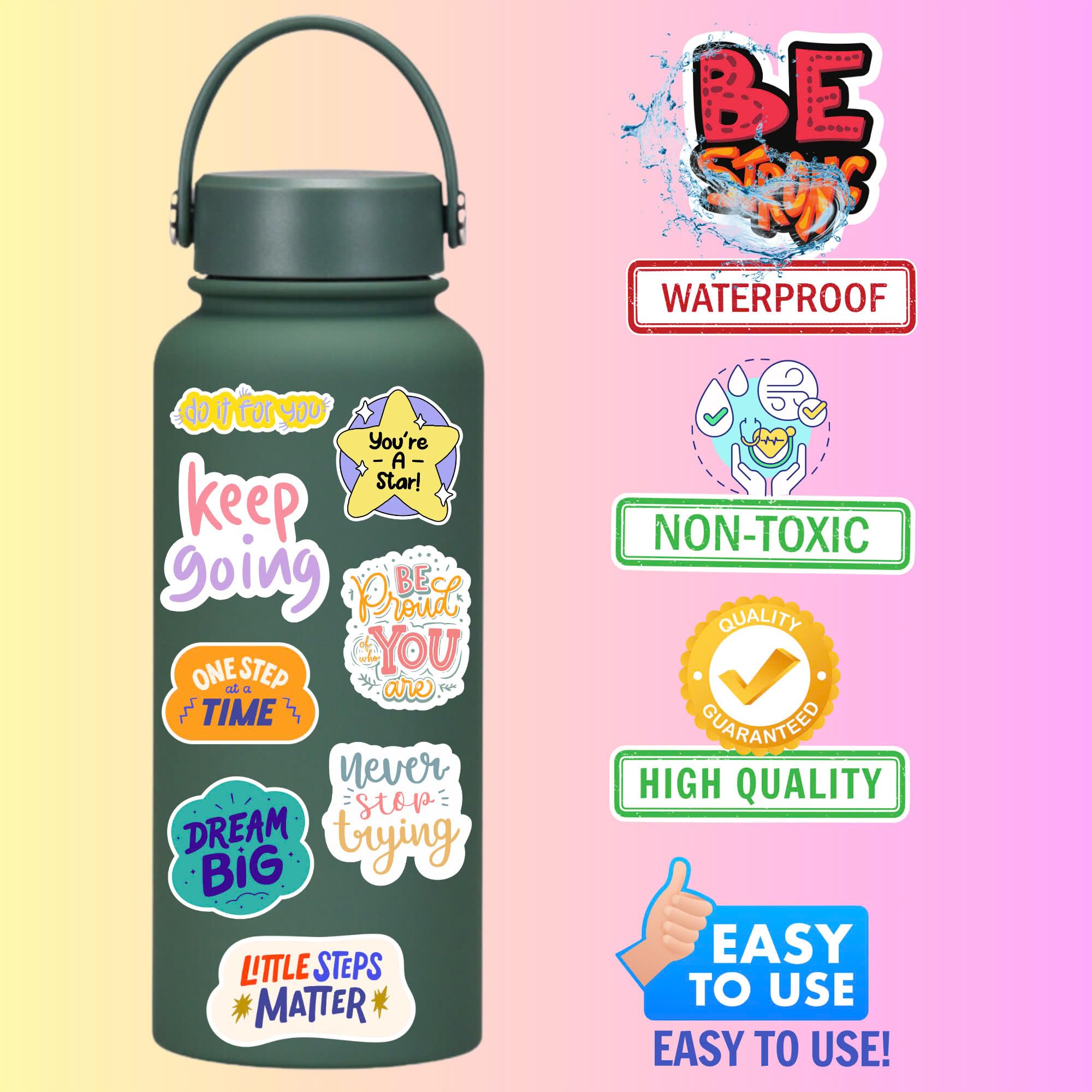 Motivational Vinyl Stickers - Inspirational Positive Quote Decals for Water Bottles, Skateboards & Laptops - Encouraging Gift Ideas for Students, Kids & Teens - Perfect for School, Work & Daily Motivation