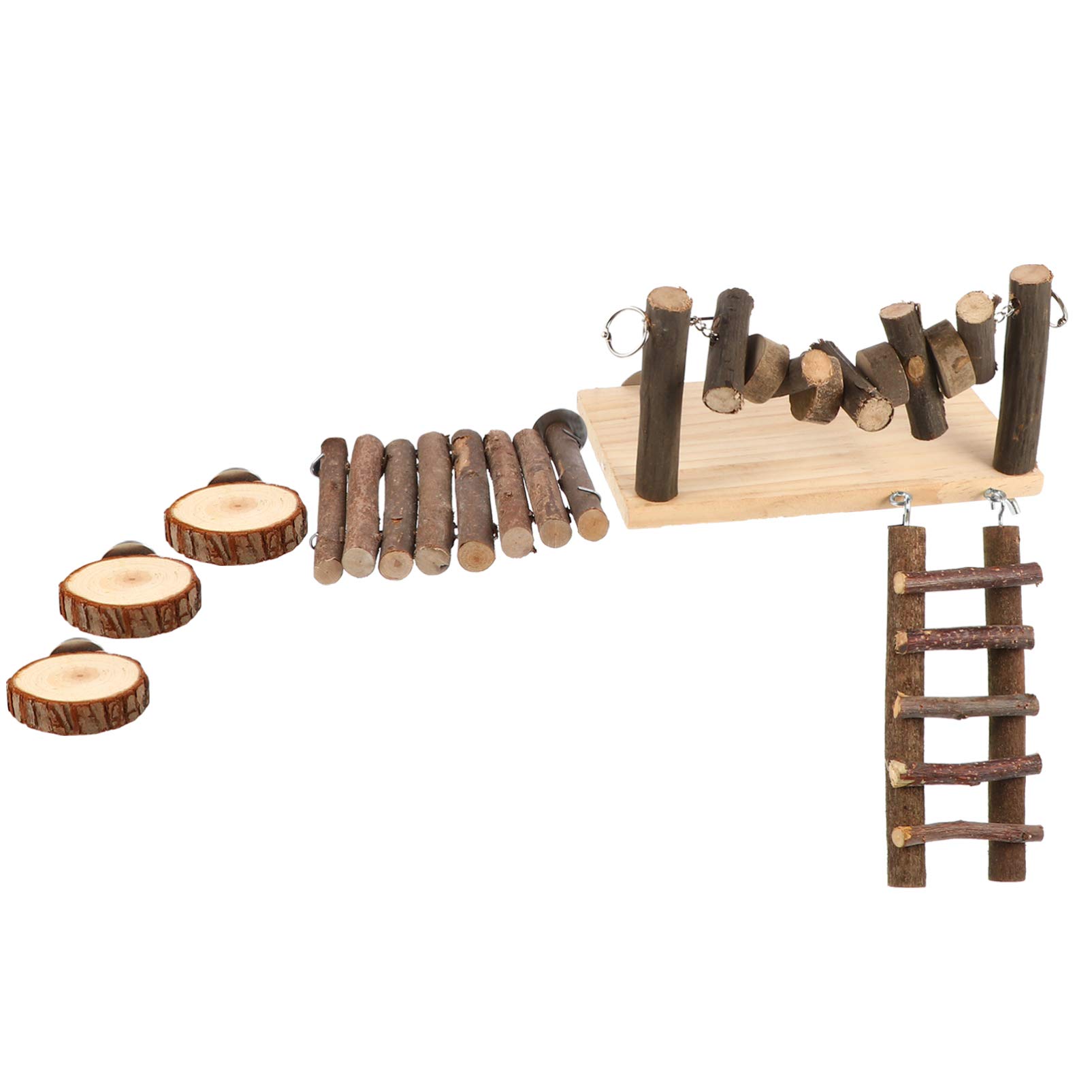 POPETPOP Hamster Chew Toys - 9PCS Natural Wooden Small Animal Teeth Grinding Toys for Hamsters, Gerbils & Mice | Cage Accessories for Dental Health & Stress Relief | Perfect for Chewing, Boredom Relief & Cage Enrichment