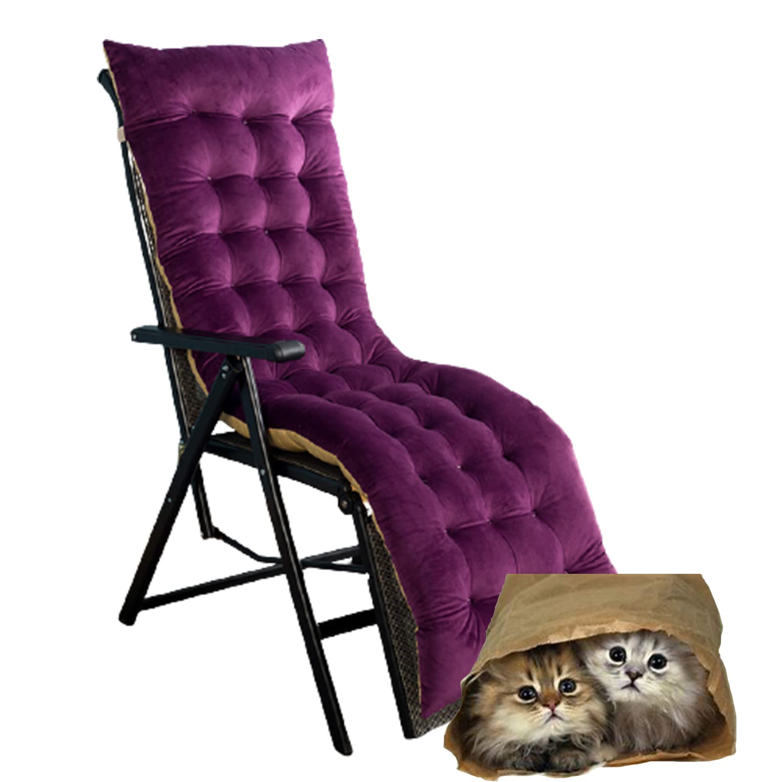 Premium Outdoor Patio Bench Cushion - Thick Velvet Garden Swing & Lounge Seat Pad - Waterproof & UV Resistant - Perfect for Bay Window, Porch, Deck (Purple, 68 x 22 x 4 Inches) - Ideal for Relaxing in Your Backyard, Sunroom or Poolside