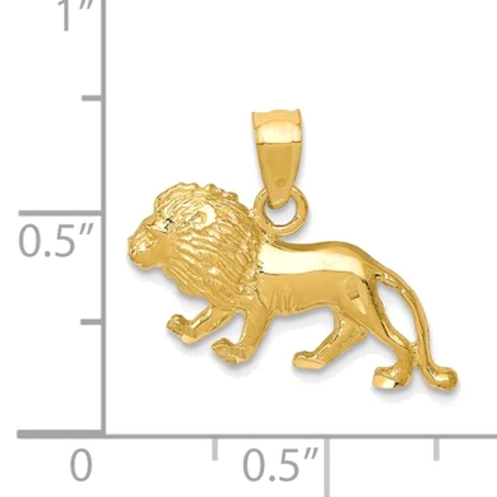 14K Yellow Gold Diamond-Cut Lion Pendant Necklace for Men - Bonyak Jewelry | Elegant Gift for Birthday, Anniversary & Special Occasions