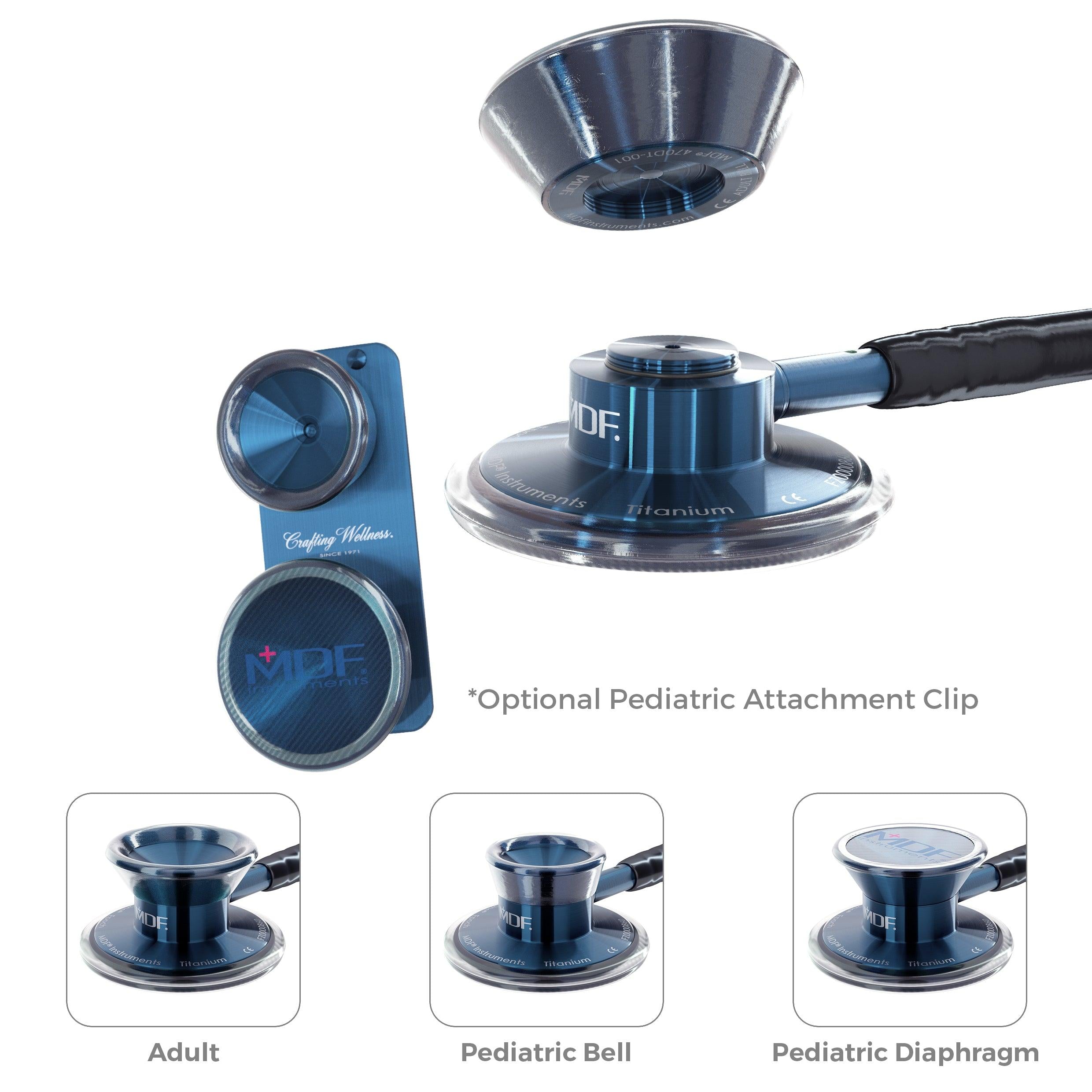 MD One® Epoch® Titanium Pediatric Stethoscope with Bell & Diaphragm - Capridium Blue | Ideal for Child Physical Exams, Infant Checkups & Pediatric Medical Practice