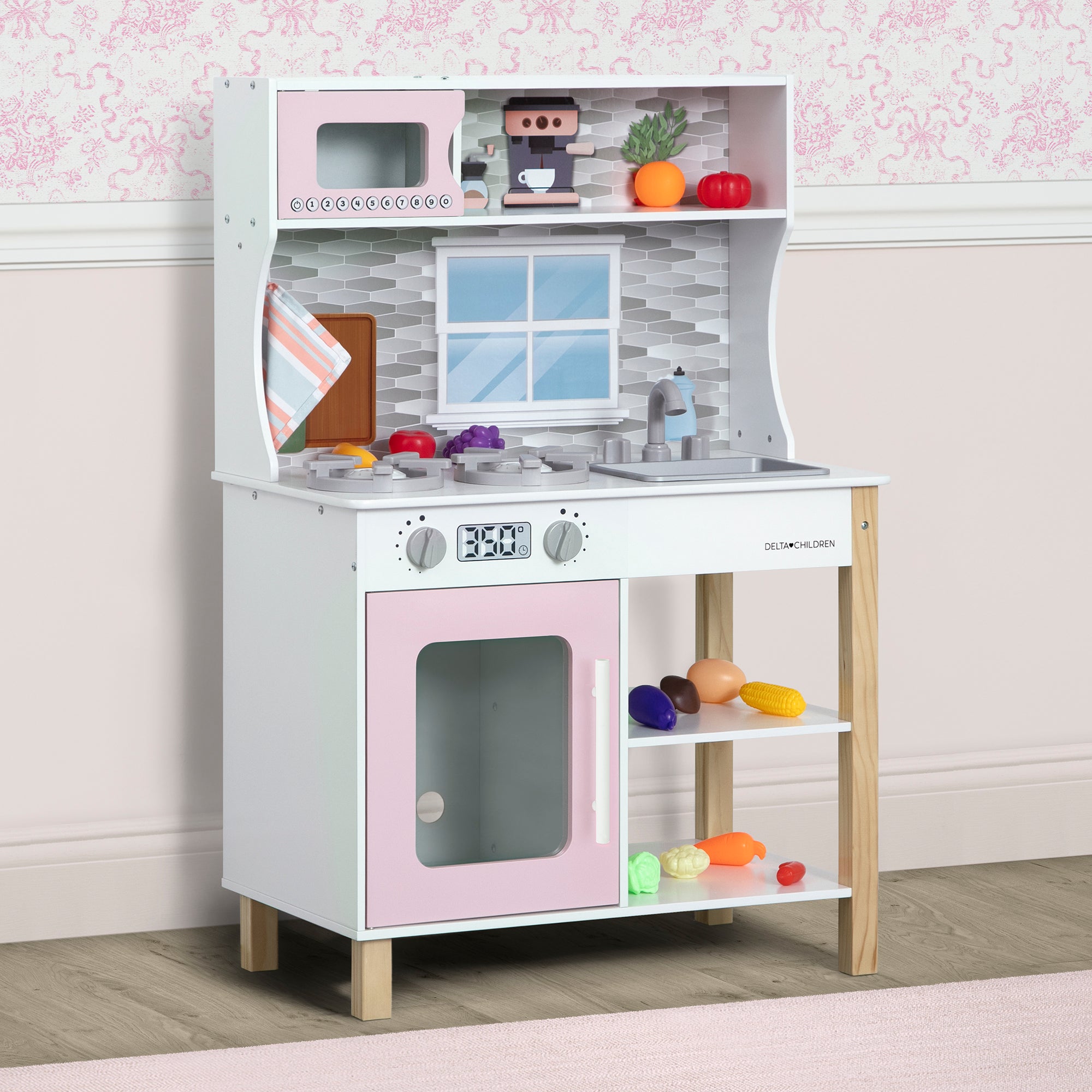 Tiny Chef Play Kitchen Set - Wooden Pretend Cooking Toy for Kids Ages 3-6 | Interactive Learning & Role Play for Preschoolers | Perfect for Birthday Gifts & Indoor Playtime