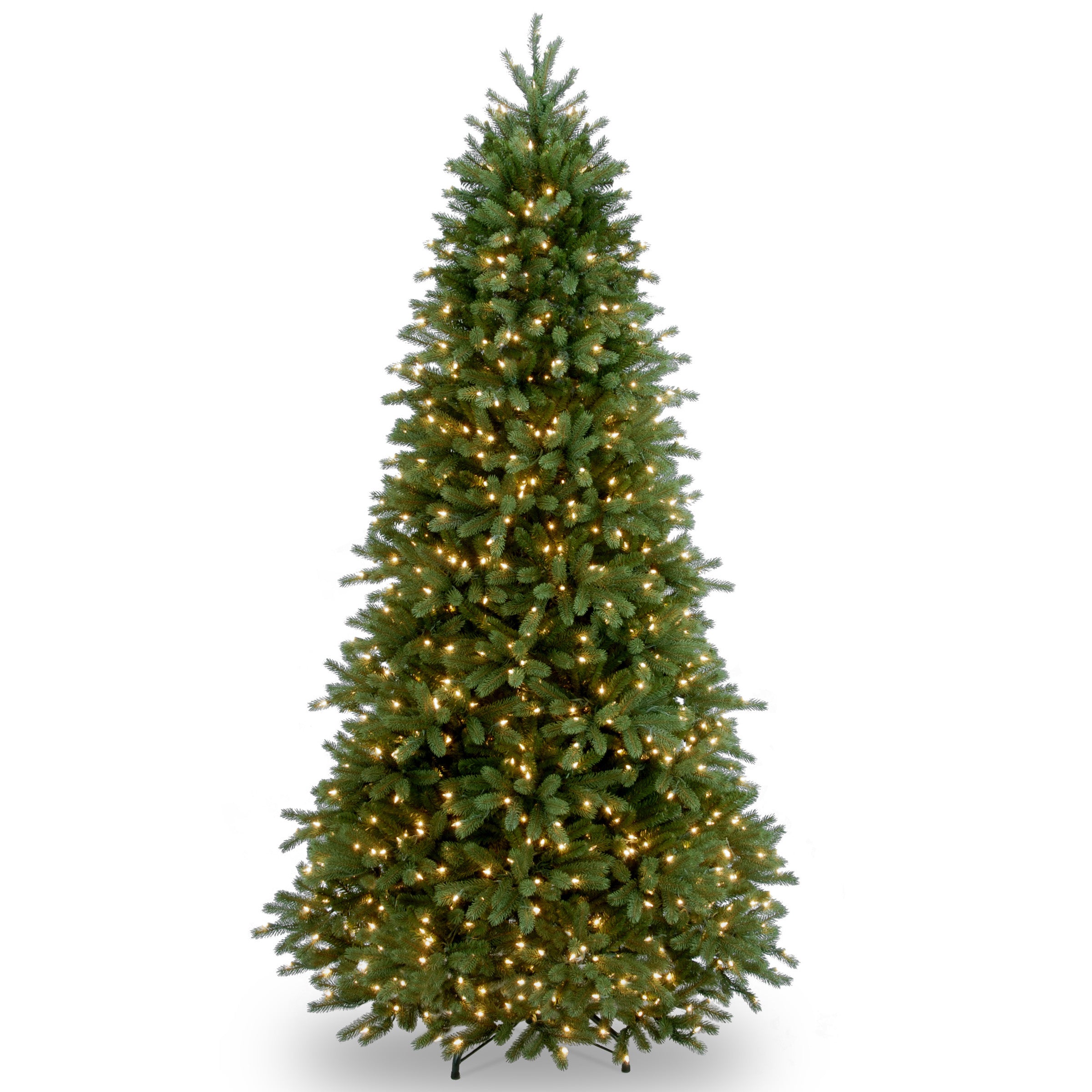 6.5 ft Pre-Lit Slim Artificial Christmas Tree - Jersey Fraser Fir with Clear LED Lights for Home, Office, and Holiday Decor