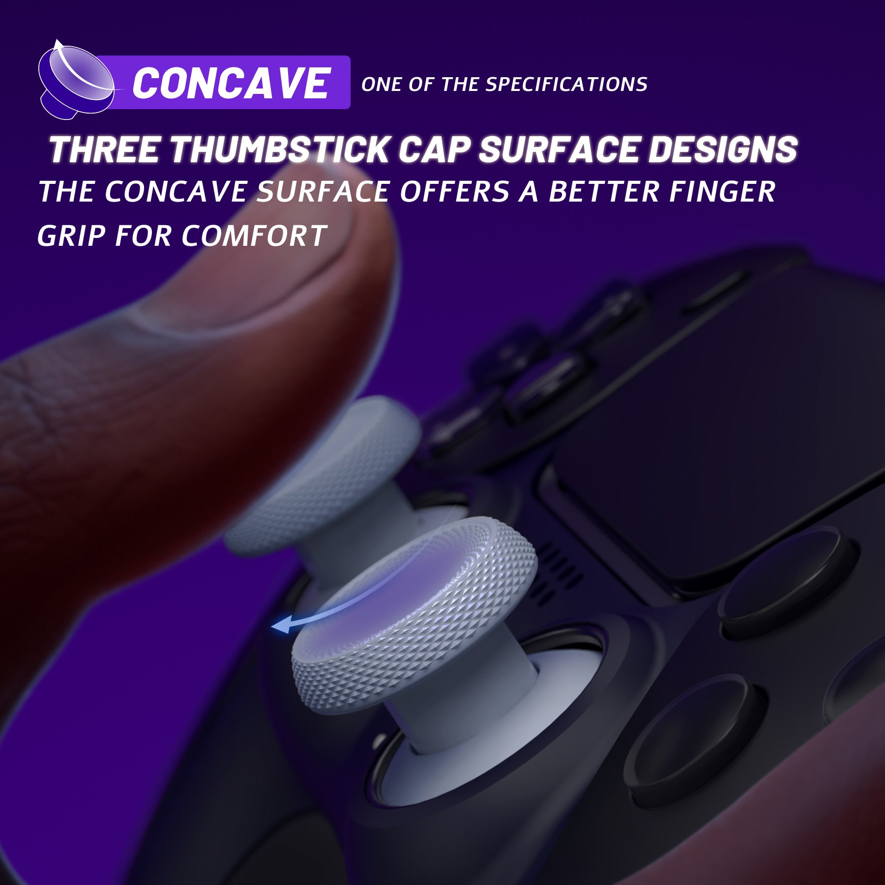 eXtremeRate ThumbsGear V3 Interchangeable Ergonomic Thumbsticks for PS5 & PS4 Controller - 4 Height Adjustable Convex & Concave Grip Joysticks (Original White) - Perfect for FPS, Racing & Action Games - NNFPFM002