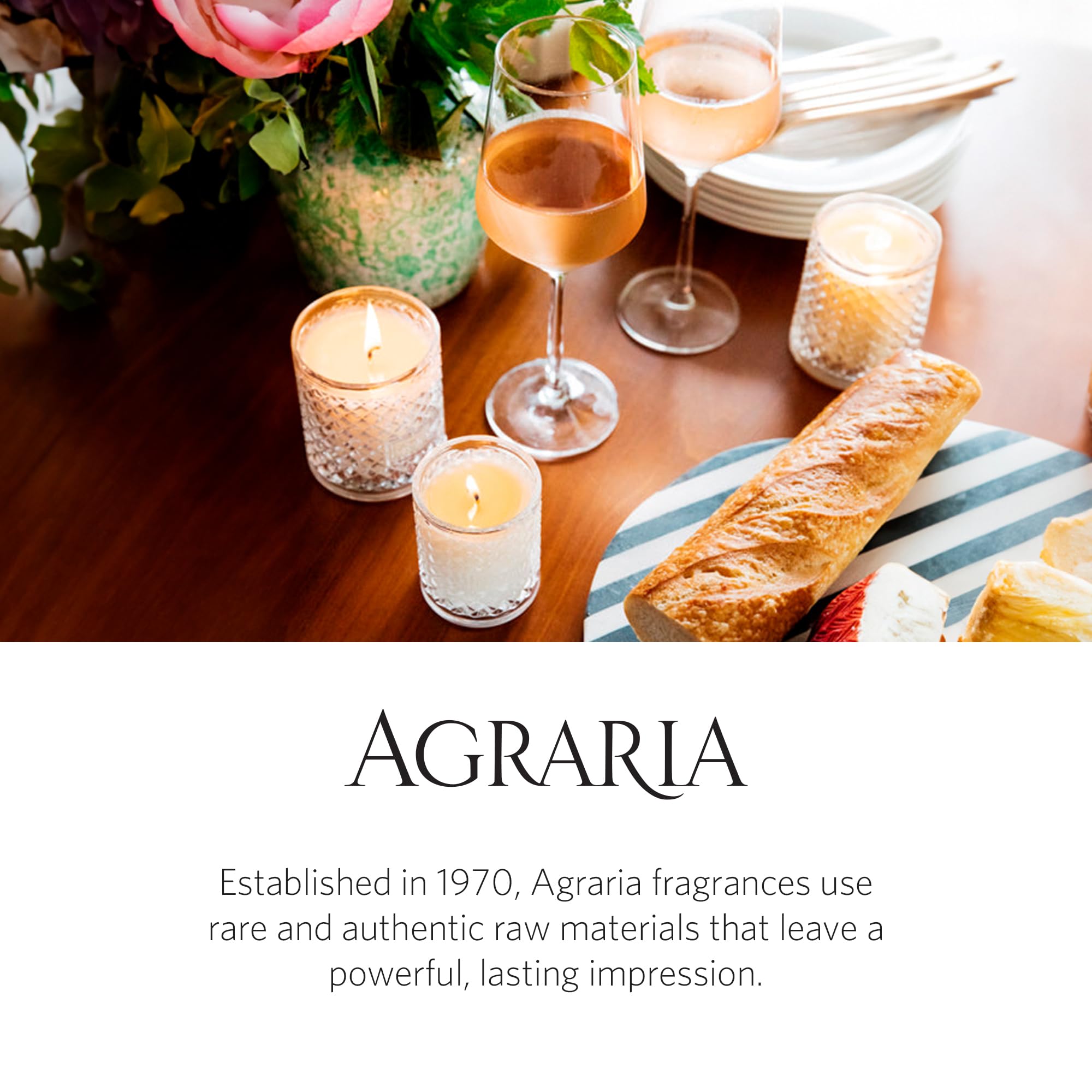 AGRARIA Premium Scented Soy Wax Candles - Long-Lasting Vegan Home Fragrance Candles for Relaxation, Meditation & Romantic Ambiance - Elegant Gift Idea (7oz)