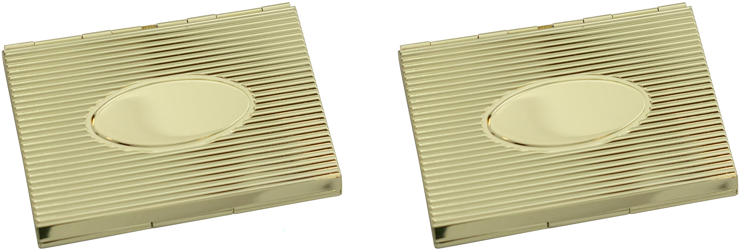Premium Set of 2 Slim Metal Business Card Holders with Solar Calculator - Gold | Elegant Office Organizer for Professionals, Networking Events & Executive Gifts