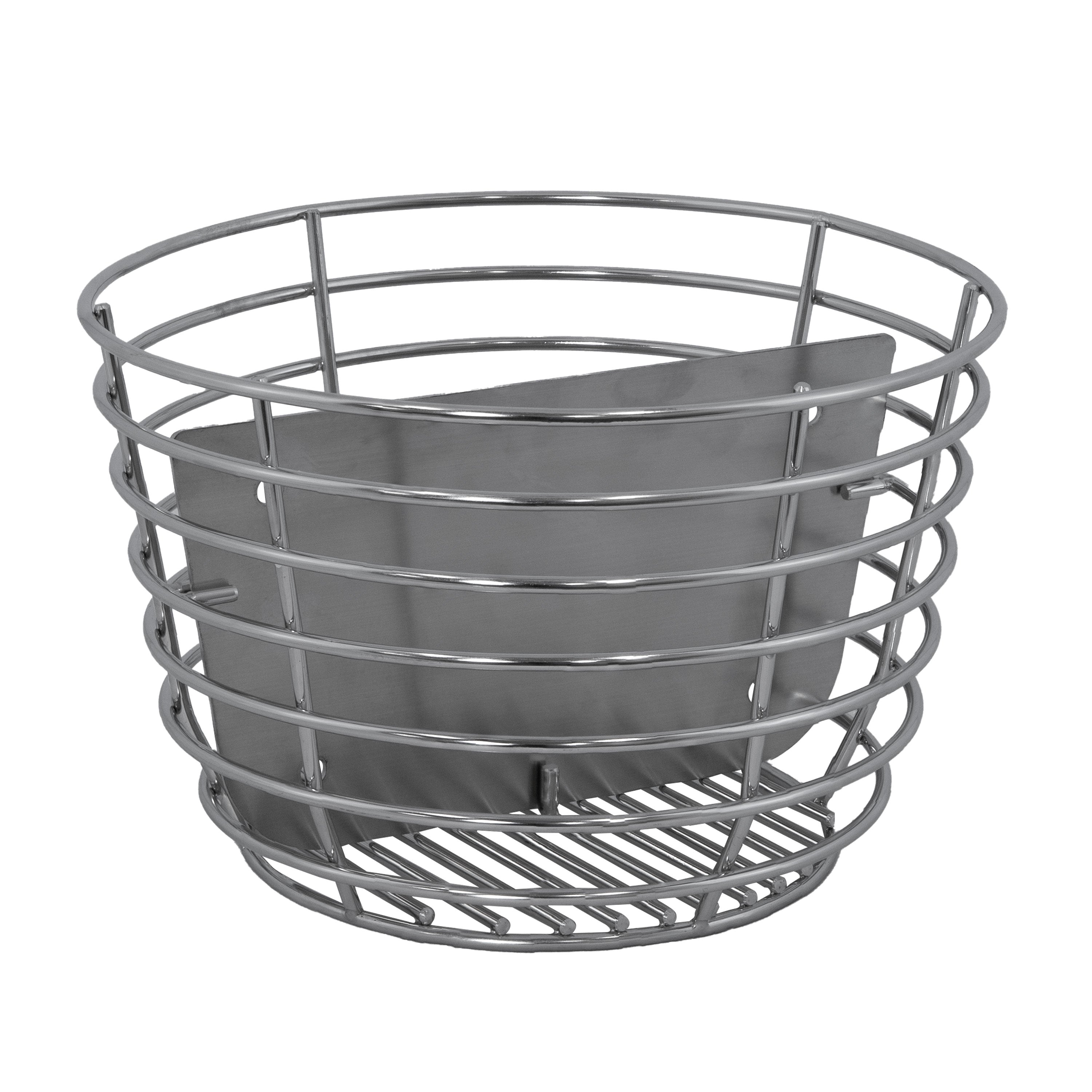 Sunnydaze Kamado Grill Basket with Divider - Heavy Duty Charcoal Grill Accessory for Kamado Joe, Big Green Egg - Perfect for Smoking, Grilling & BBQ Outdoor Cooking