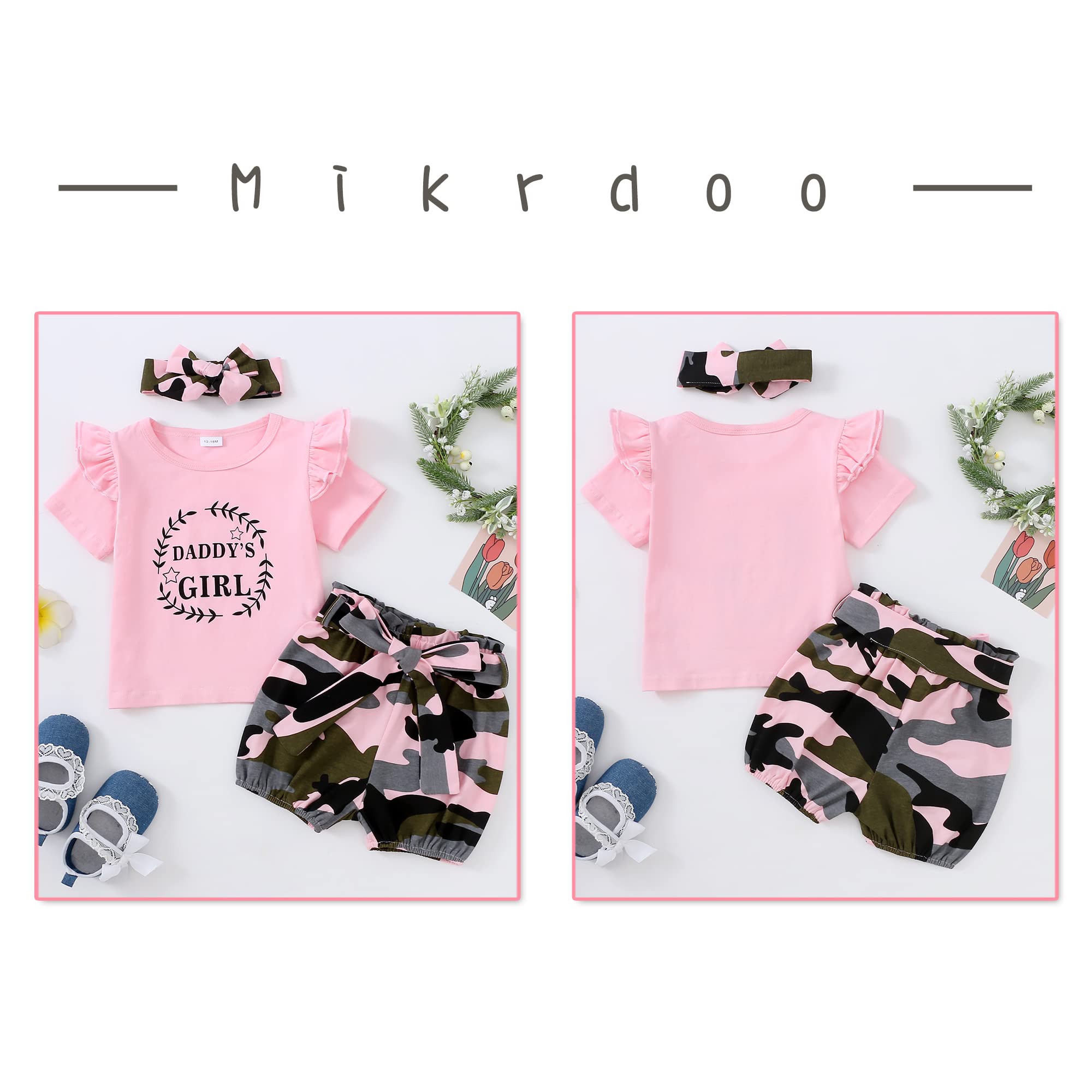 Adorable Mikrdoo Baby Girl Clothes Set - Cute Toddler Summer Outfits with Ripped Denim Shorts & Tops | Perfect for Playdates, Beach Trips & Family Photos
