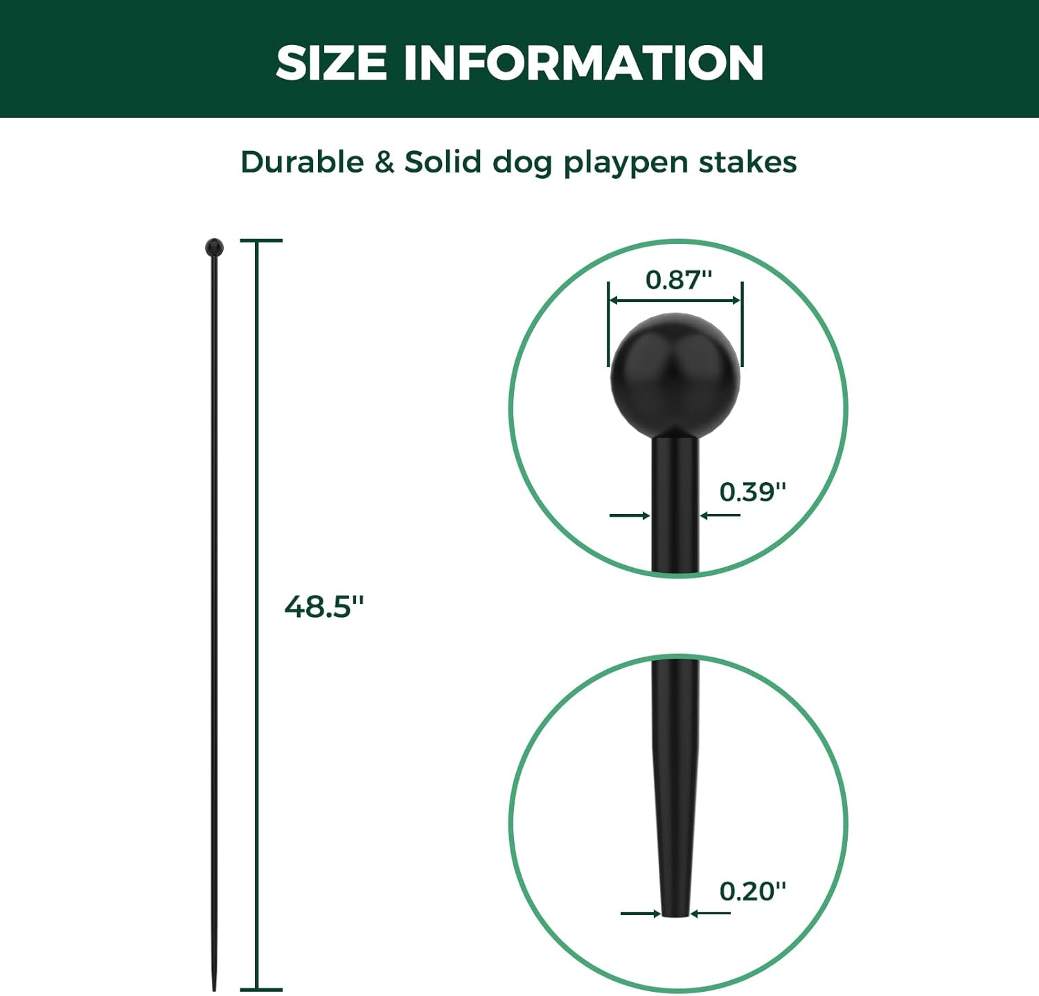 FXW Dog Playpen Replacement Playpen Stakes - Heavy Duty Metal Rods for Secure Pet Enclosure - Perfect for Indoor & Outdoor Dog Playpens