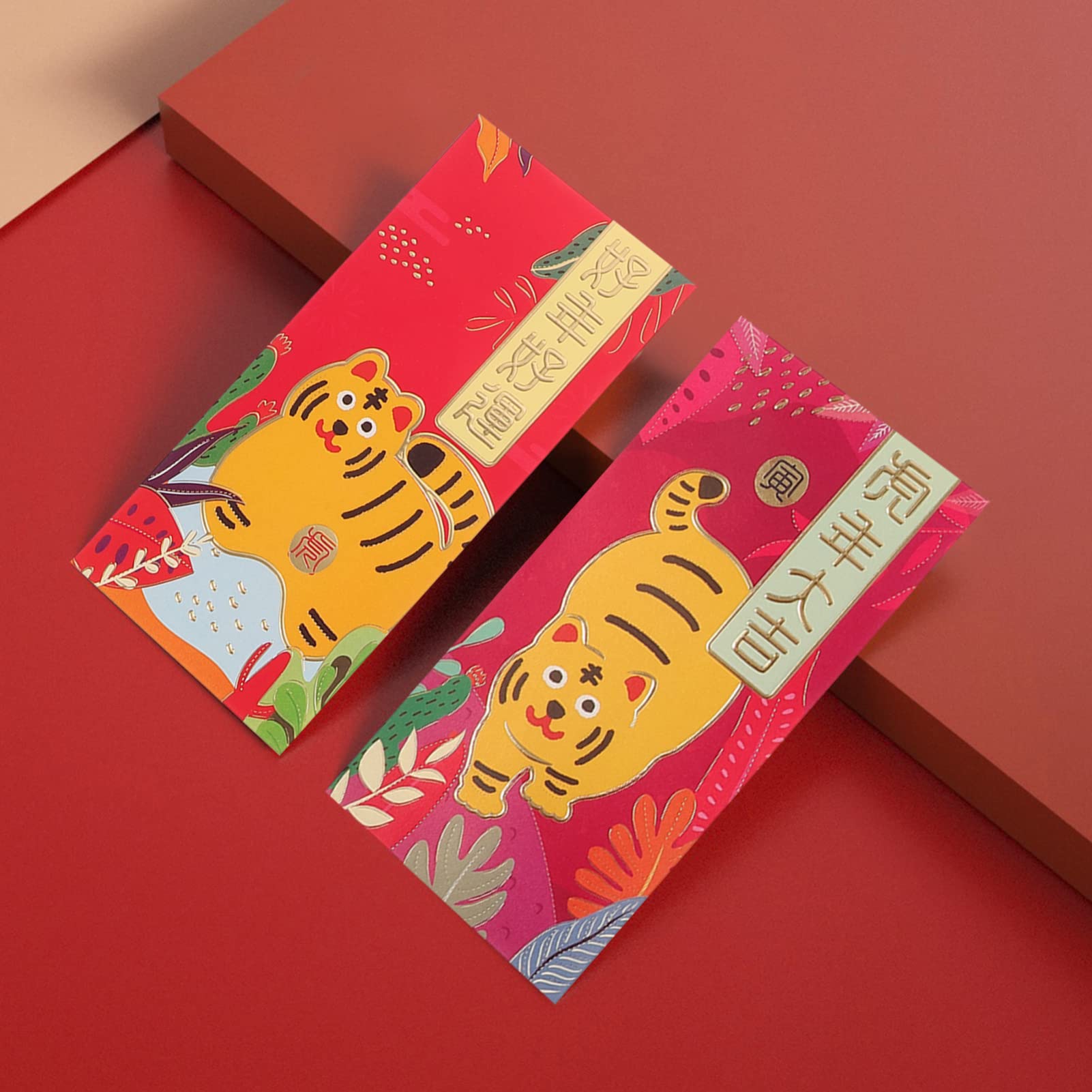 PRETYZOOM 36pcs Chinese New Year Red Envelopes - Year of The Tiger Lucky Money Packets 2022, Hongbao Gift Envelopes for Lunar New Year, Spring Festival, Weddings & Birthday Celebrations