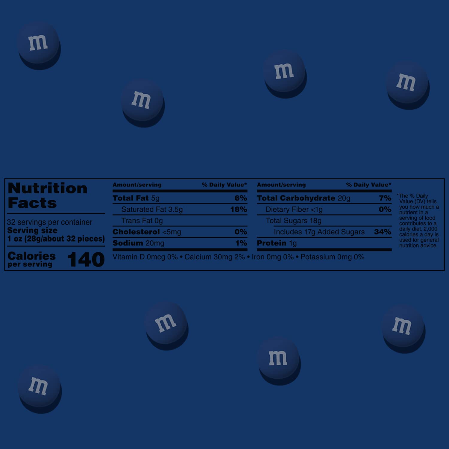 M&M’S Dark Blue Milk Chocolate Candy Bulk - 5lbs Resealable Bag for Candy Bars, Birthday Parties, Graduations & Celebrations | Perfect for DIY Party Favors, Office Snacks & Movie Nights