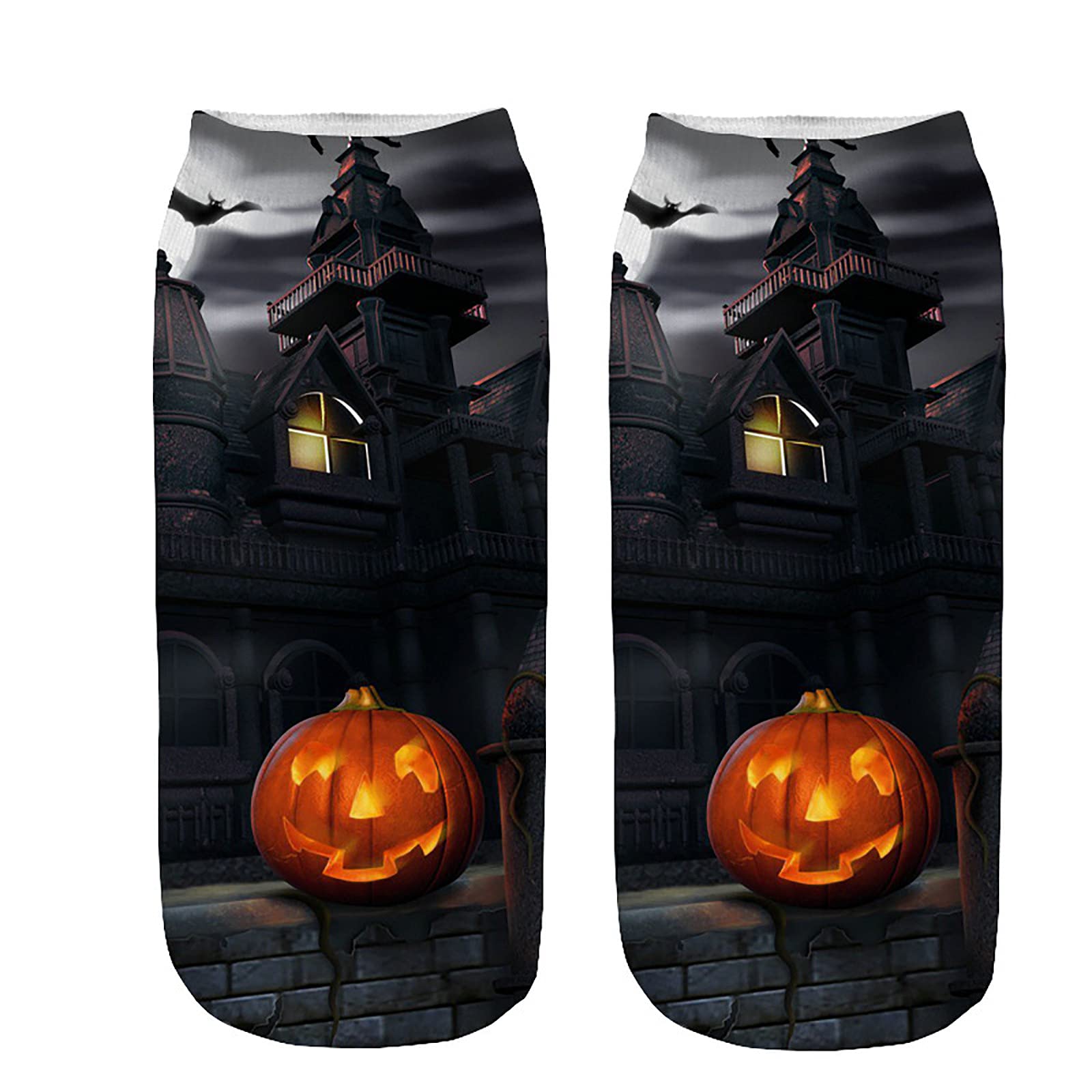 Unisex Halloween Socks - 6 Pairs Pumpkin & Cat Print Casual Crew Socks for Men & Women | Perfect for Costume Parties, Office Wear & Everyday Fall Fashion