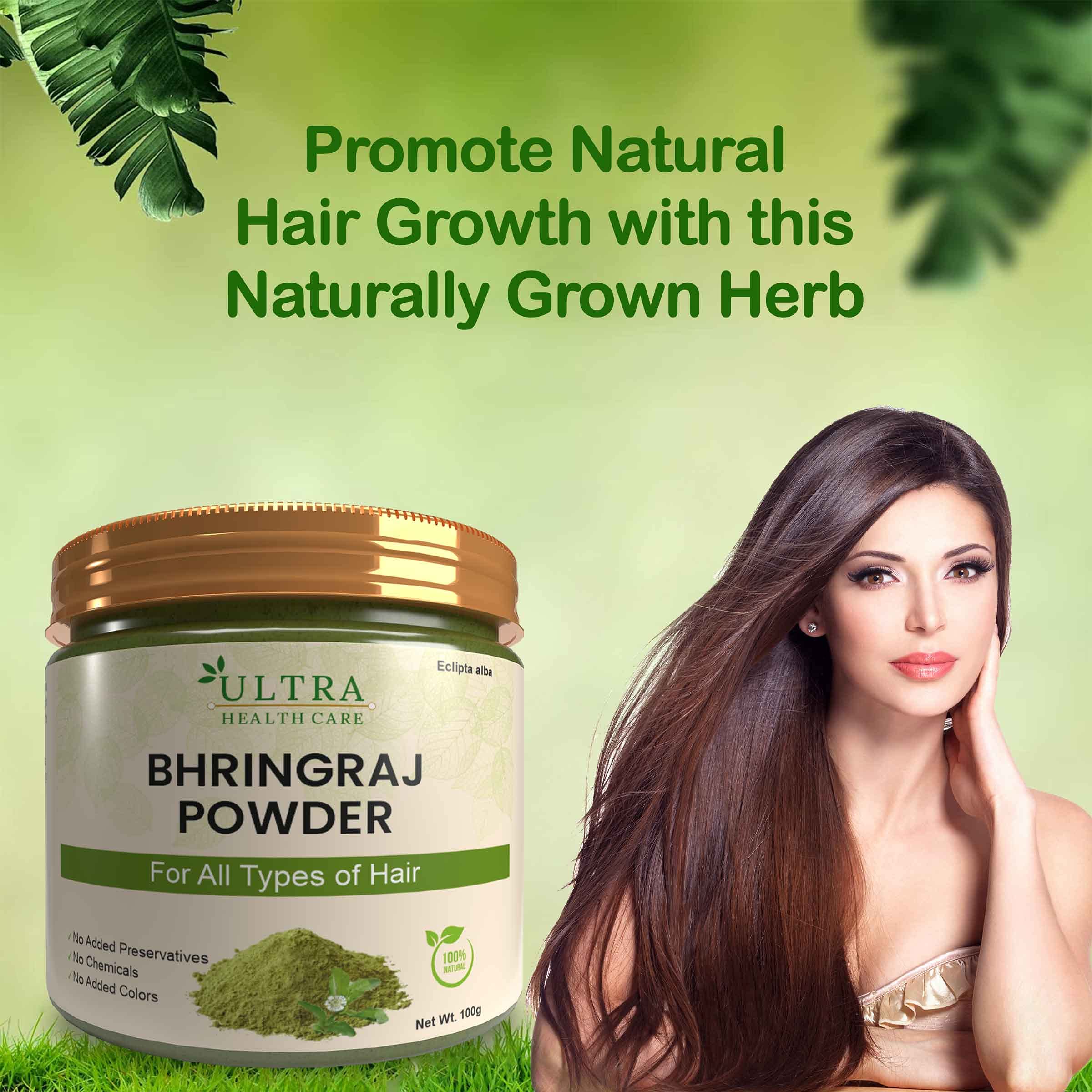 Ultra Healthcare Natural Bhringraj Root Powder for Hair Growth & Scalp Treatment | 100g | Organic Hair Care Solution for Thicker, Healthier Hair – Perfect for Daily Hair Rejuvenation & Scalp Nourishment