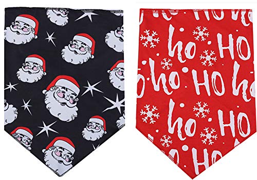 BoomBone 2 Pack Christmas Dog Bandanas - Festive Triangle Pet Bibs & Scarves for Medium to Large Dogs - Perfect for Holiday Photos, Parties & Seasonal Outfits