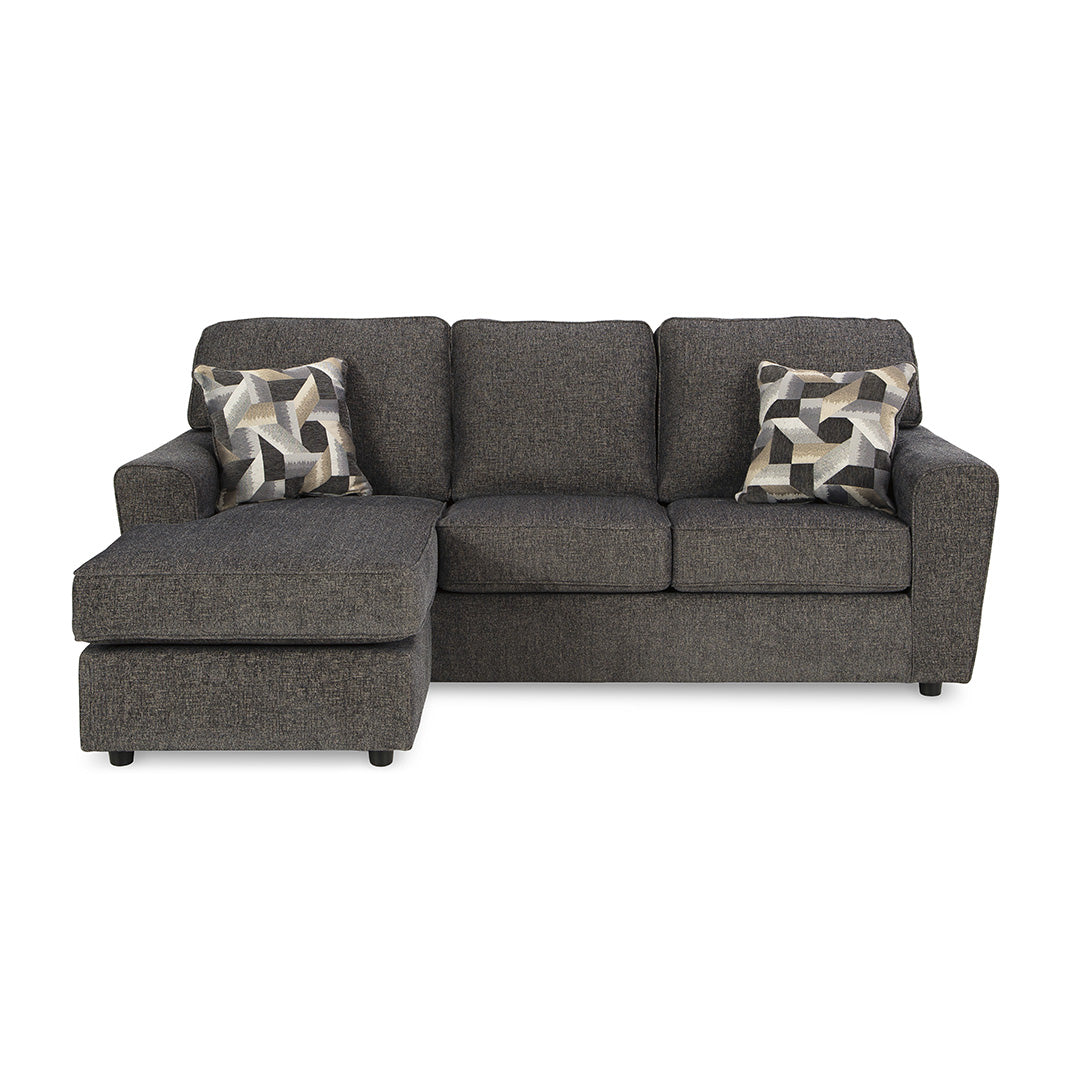 Cascilla Sofa Chaise Lounge - Modern Slate Gray Sectional Couch for Living Room, Family Room & Apartment Decor