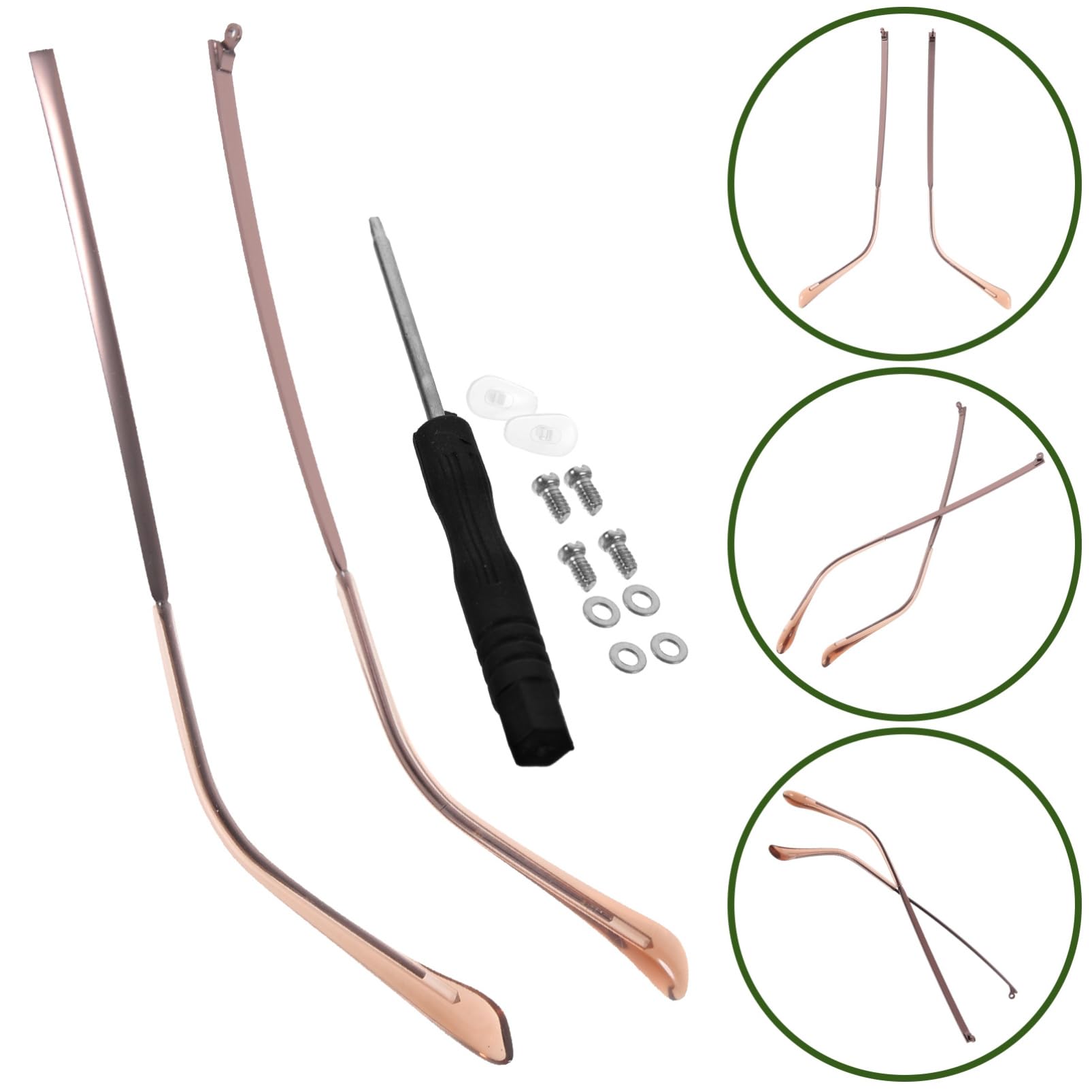 HOMSFOU 1 Pair Metal Glasses Replacement Arms - Durable Eyeglass Temple Legs for Men & Women - Perfect for Repairing Broken Frames at Home or Office