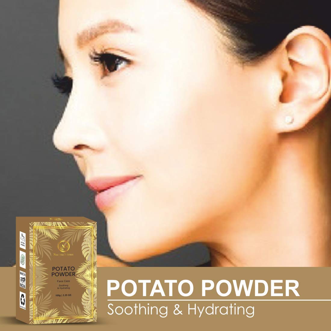 Nuerma Science Natural Potato Powder for Skin Brightening & Whitening - Reduces Dark Spots, Wrinkles, Acne & Dark Circles - 100g | Organic Skin Care for Face & Body | Perfect for Daily Skincare Routine & DIY Beauty Treatments