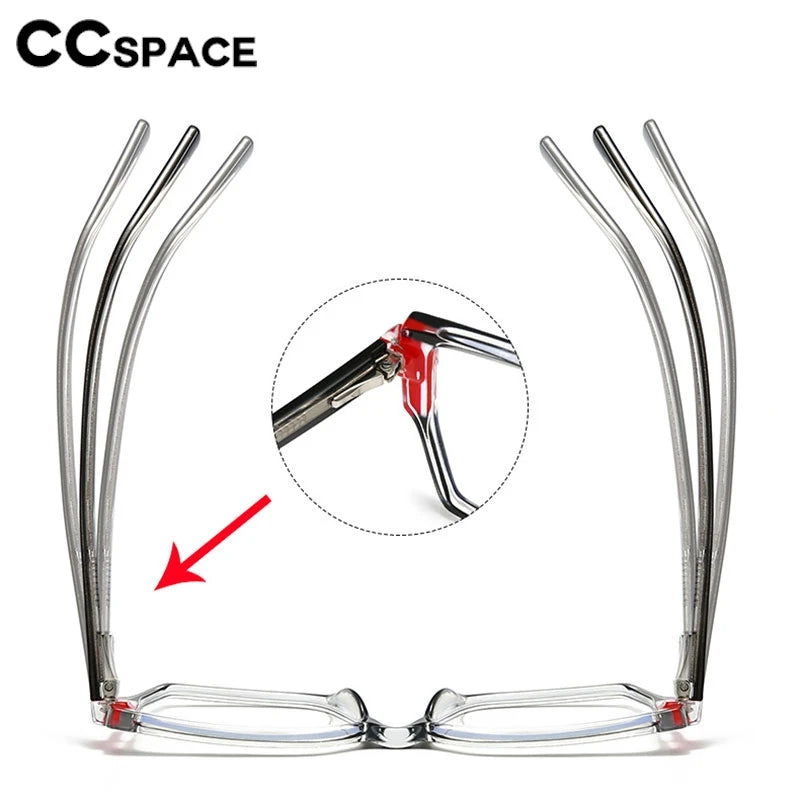 CCspace Women's Full Rim Square Cat Eye Polycarbonate Eyeglasses Frame 301332 - Stylish & Lightweight for Work, Reading & Fashion Accessories