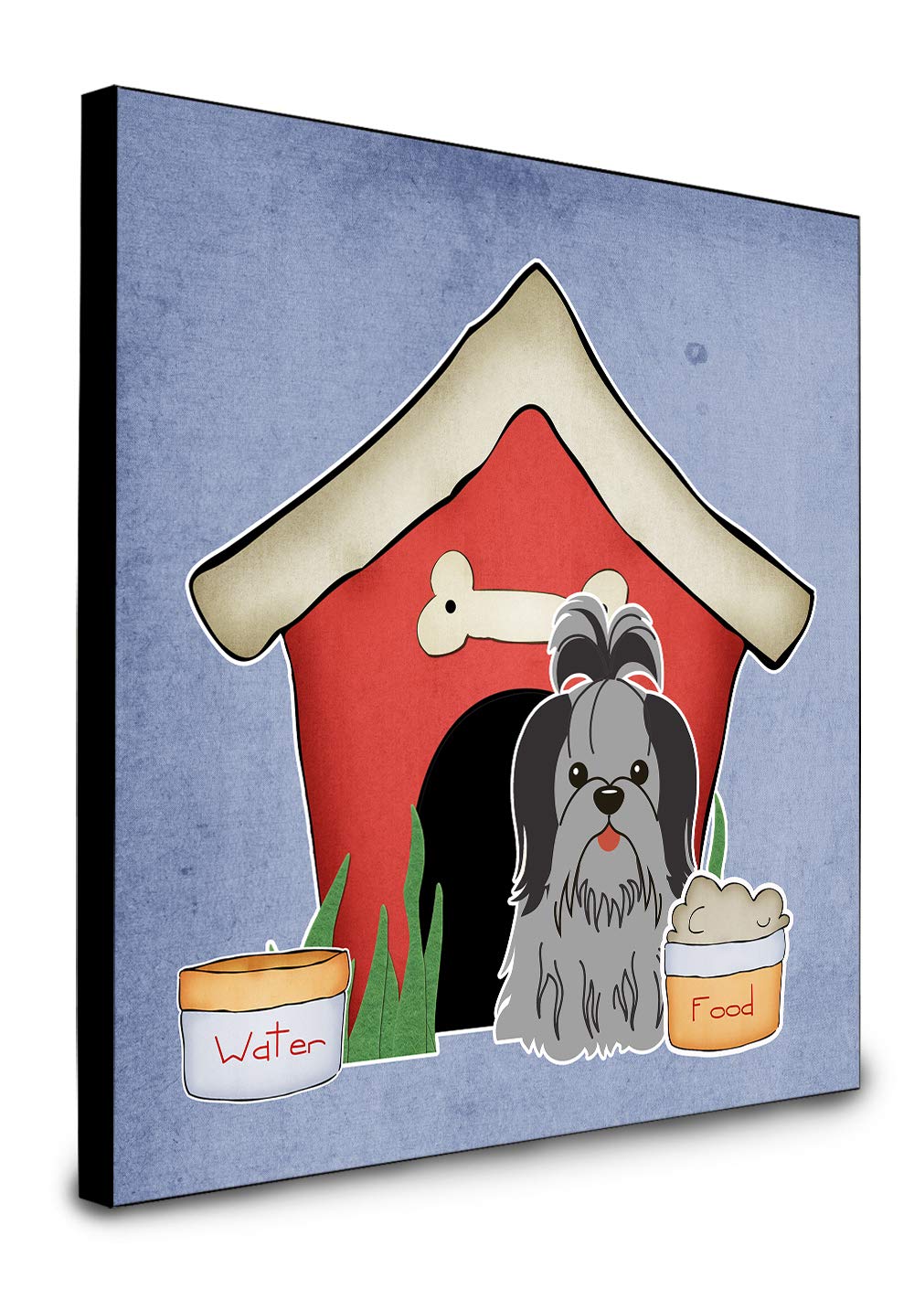 Caroline's Treasures Shih Tzu Dog House Collection - Black & Silver Art Panel Wall Decor for Pet Lovers | Perfect for Living Room, Bedroom or Dog-Themed Home Decor