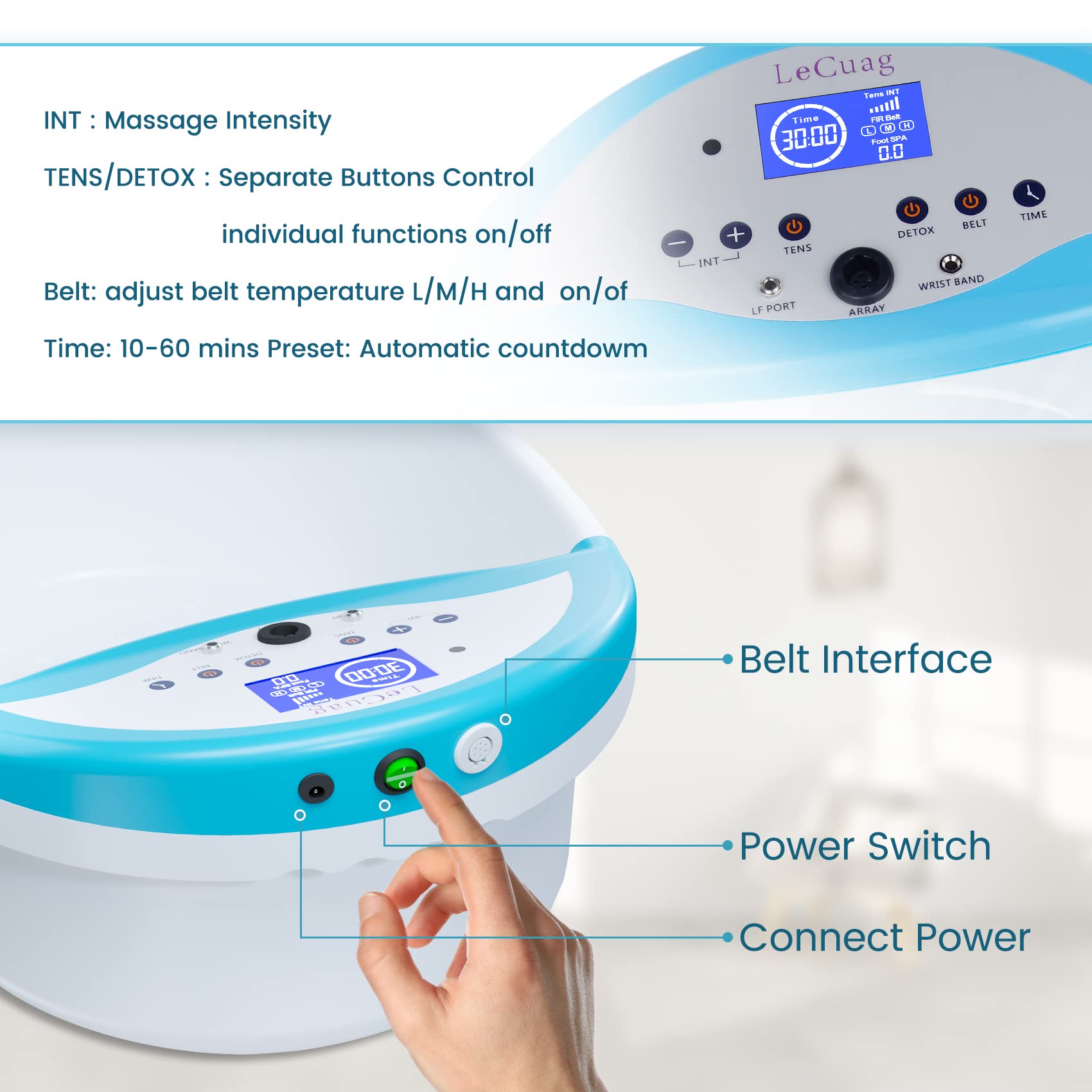 2023 Ionic Foot Bath Detox Machine with Remote Control - Ion Foot Spa Cleanse System with Heating Belt, Timer & 100 Liners - Perfect for Home Spa, Relaxation & Detox Therapy