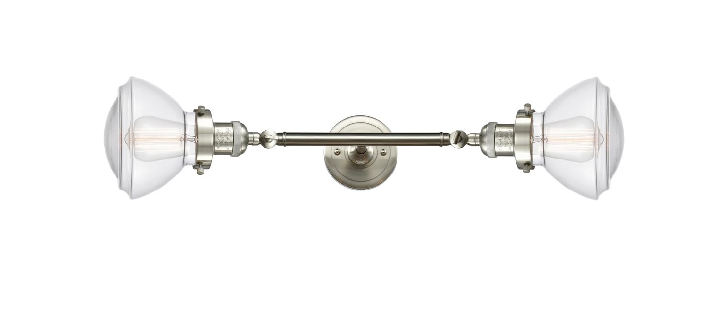 Innovations Lighting 208L-SN-G322-LED Olean 2-Light LED Bathroom Vanity Light - Franklin Restoration Collection - Perfect for Modern Bathroom Makeovers & Vintage Style Home Decor