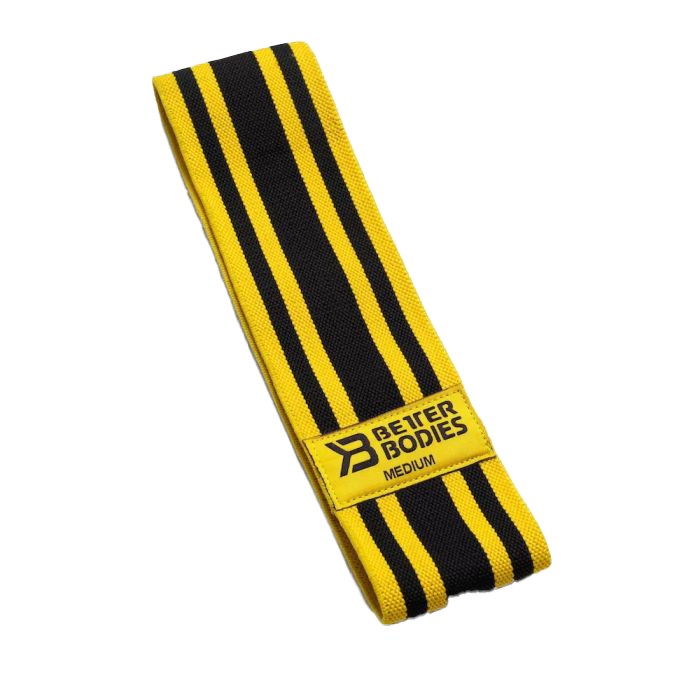 Better Bodies Glute Force Resistance Bands - Medium Strength, Black & Yellow for Home Workouts, Leg & Butt Exercises, Fitness Training