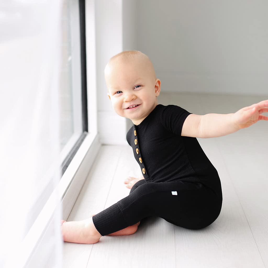 Posh Peanut Baby Rompers Pajamas with Snap Closure - Soft Bamboo Viscose Sleepers for Boys & Girls - Organic Kids One-Piece PJ Set - Perfect for Bedtime & Playtime