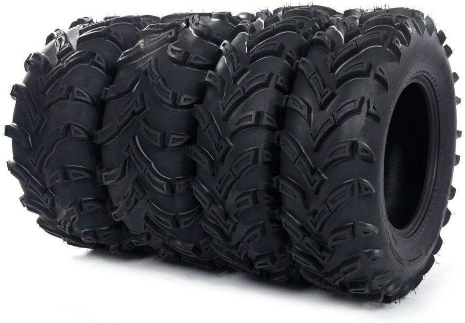 MOTORHOT Set of 4 ATV/UTV Tires 26x9-12 Front & 26x11-12 Rear - 6PR All-Terrain Tubeless Tires with 15mm Deep Tread for Trail, Sand & Off-Road Adventures