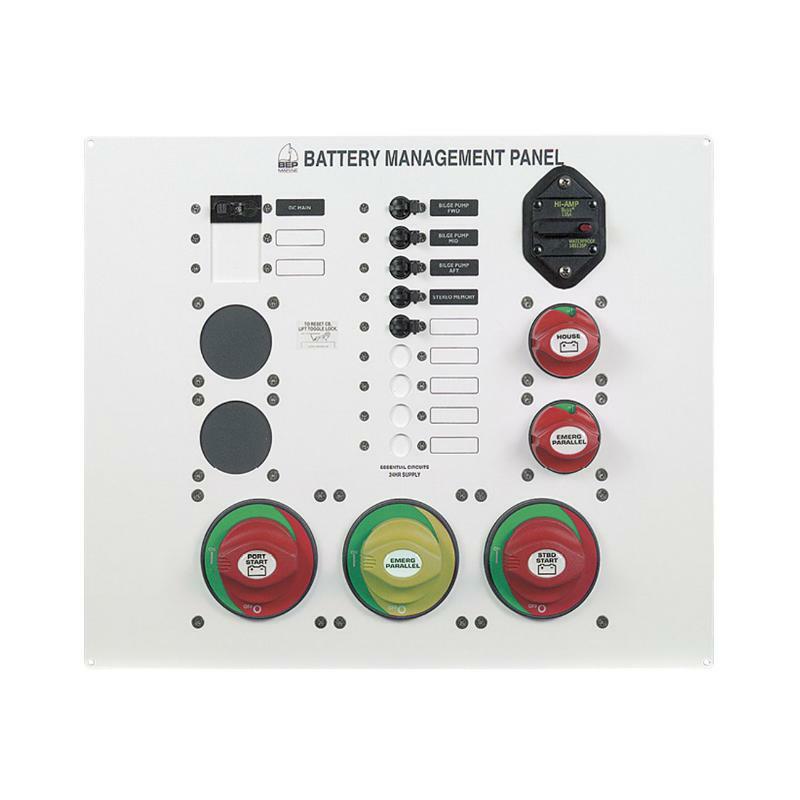 BEP Battery Management Panel for Twin Engine Boats - Type Three with Three Battery Banks | Marine Electrical System for Reliable Power Distribution