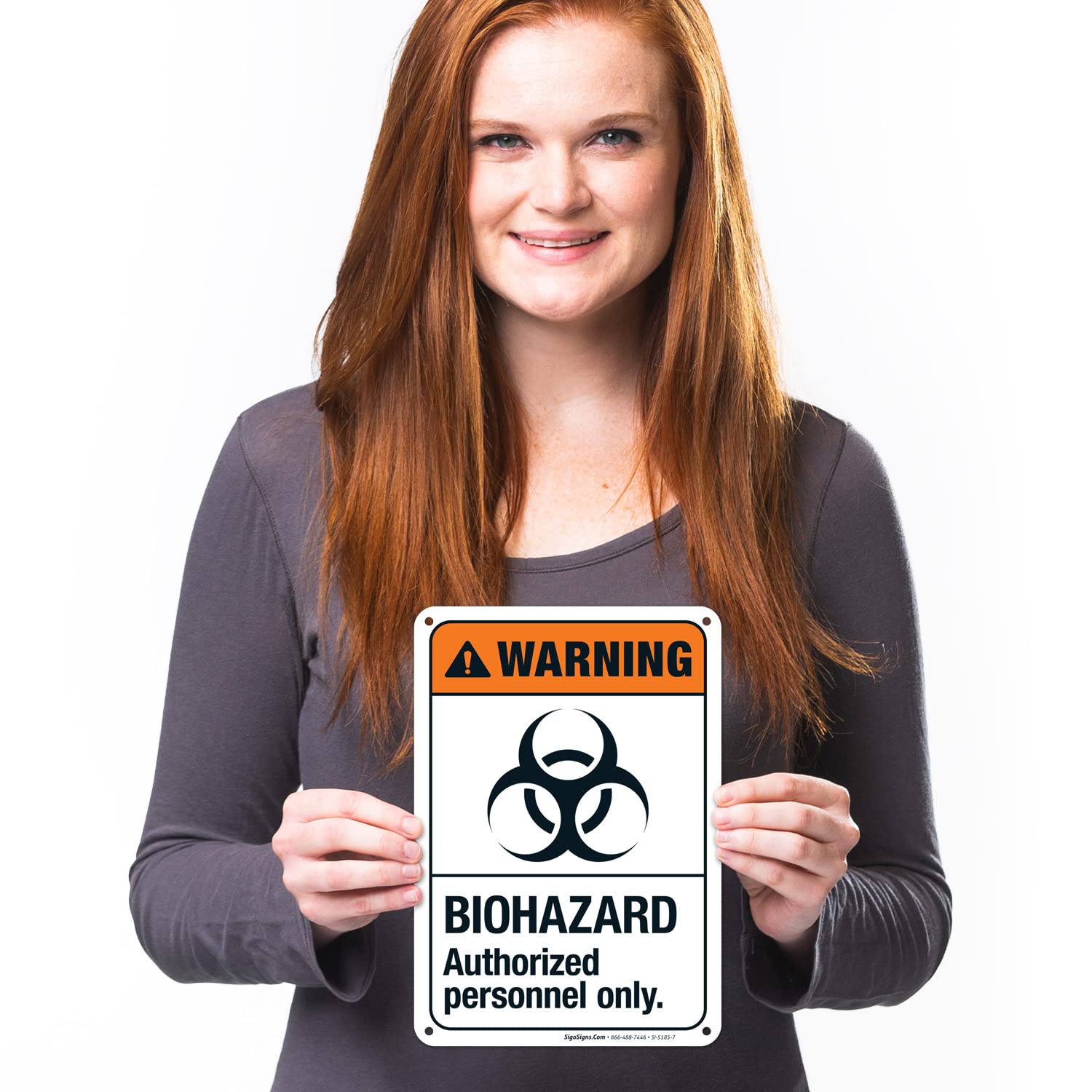 Biohazard Authorized Personnel Only Sign - ANSI Warning Sign 10x7 Inches, Rust-Free .040 Aluminum, Fade-Resistant for Indoor & Outdoor Use - Made in USA - Perfect for Laboratories, Hospitals, and Hazardous Work Areas