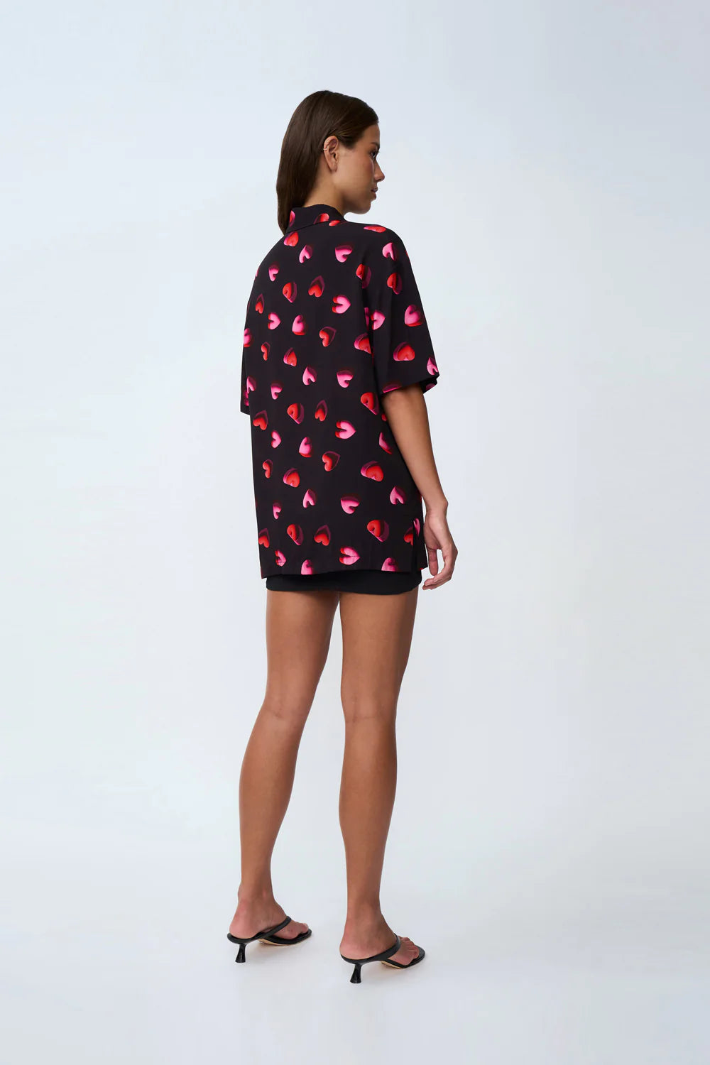 Bubble Heart Shirt for Women - Trendy Black, Red & Pink Tops - Perfect for Casual Wear, Dates & Parties