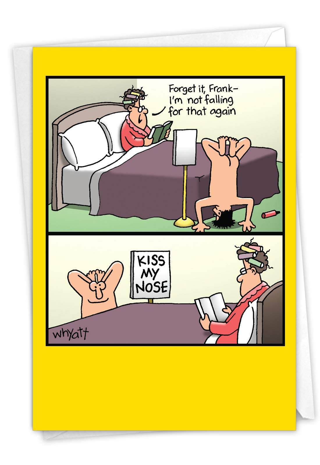 Funny Birthday Card with Envelope - 'Kiss My Nose' Humorous Bday Greeting by Tim Whyatt (5x7 Inch) - Perfect for Friends, Family & Coworkers