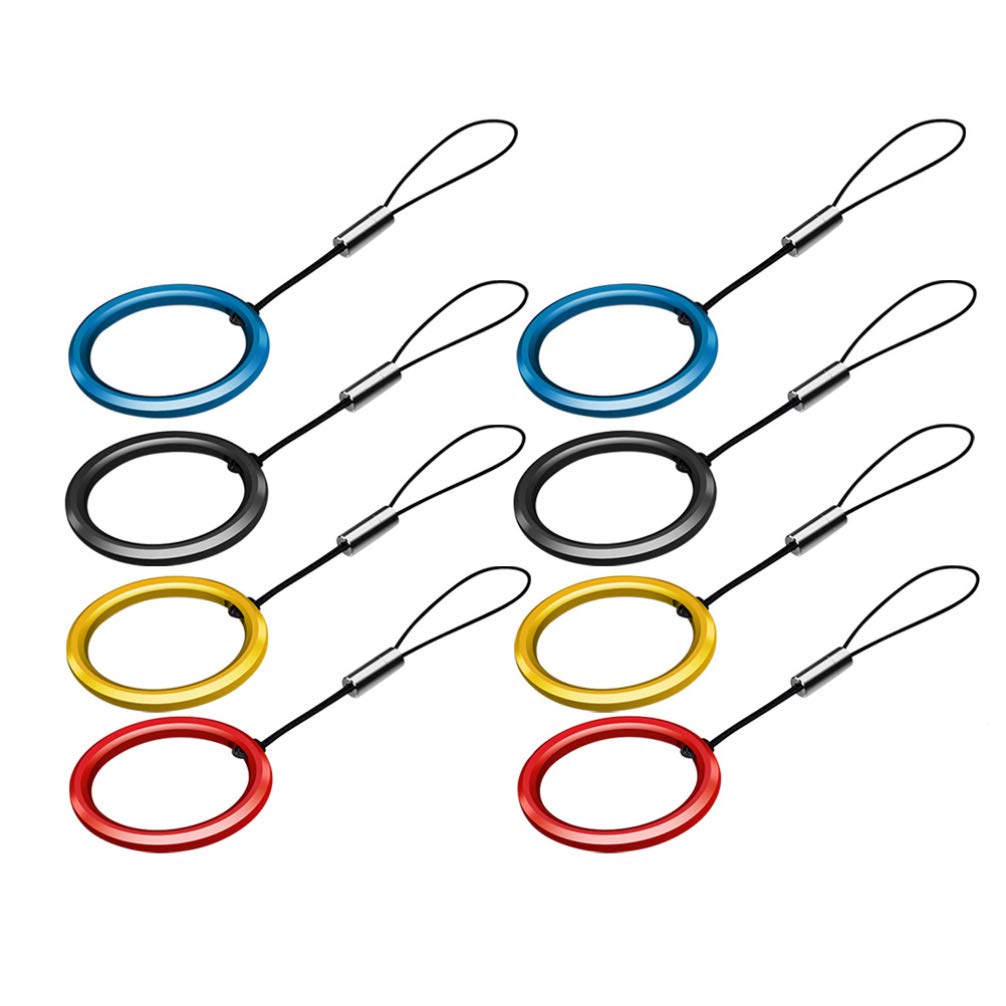 UKCOCO 8PCS Finger Ring Lanyard for Cell Phone - Durable Phone Strap & Holder with Comfortable Finger Loop, Perfect for Running, Hiking, and Hands-Free Use