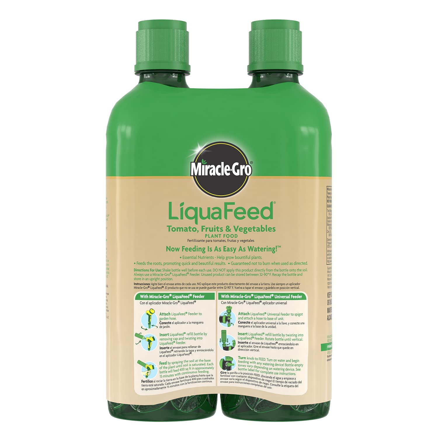 Scotts LiquaFeed Tomato, Fruit & Vegetable Plant Food Refills - 16 fl oz Liquid Fertilizer (6-Pack of 2 Bottles) - Ideal for Home Gardening, Greenhouses & Organic Farming