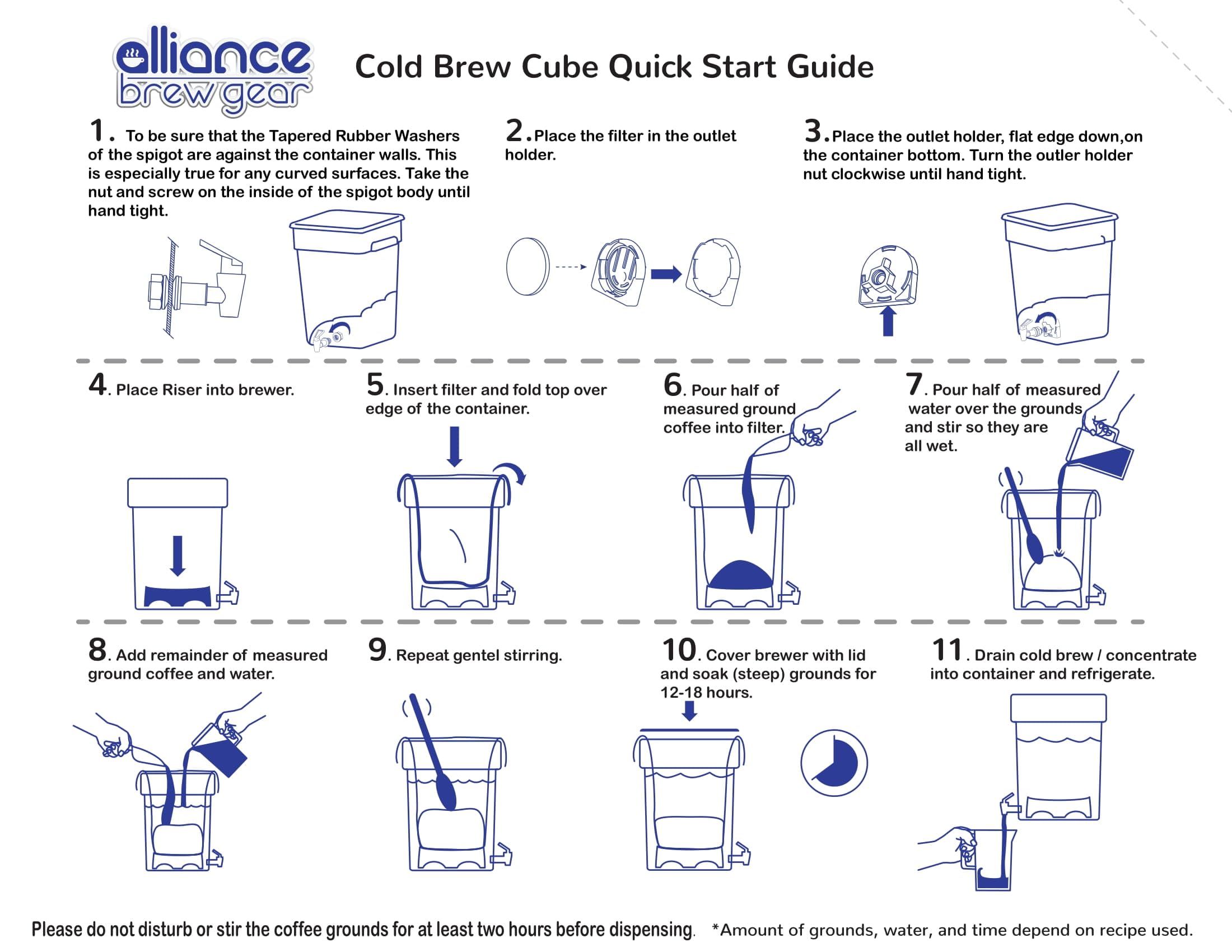 ALLIANCE BREW GEAR 5 Gallon Cold Brew Coffee Maker System - Commercial Grade Cold Brew Cube for Coffee Shops, Restaurants & Cafes - Perfect for Iced Coffee, Nitro Brew & Large Batch Brewing