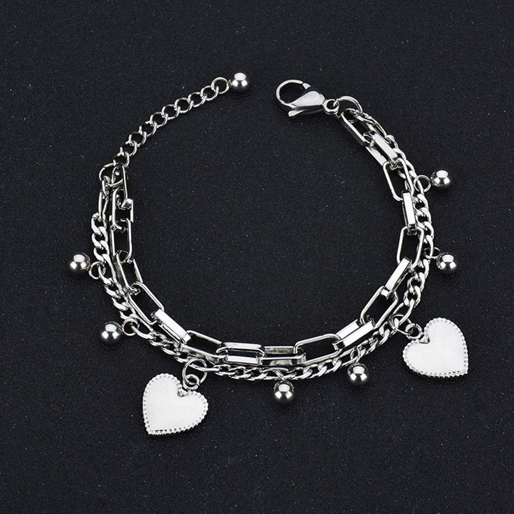 Charm Bracelet for Women - Stainless Steel Pendant Link Bracelet Jewelry - Perfect for Gifts, Parties & Everyday Wear