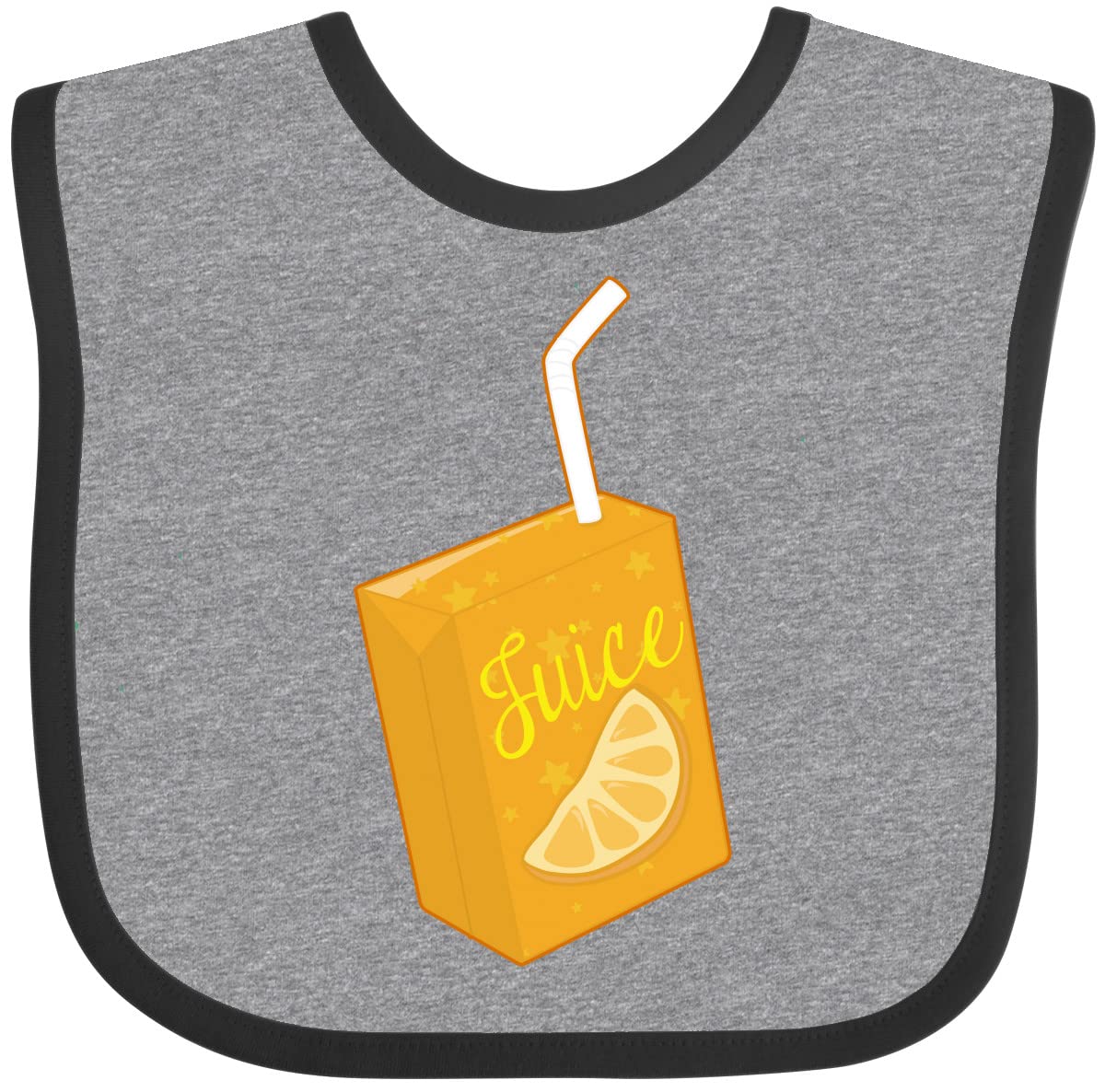 Inktastic Orange Juice Box Baby Bib - Soft & Absorbent Drool Bib for Infants & Toddlers - Perfect for Feeding, Teething & Messy Playtime
