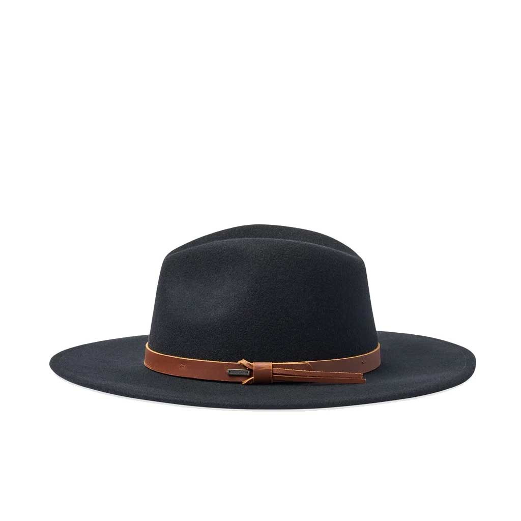 Brixton Field Proper Hat for Men & Women - Classic Black Fedora Hat for Outdoor, Travel & Casual Wear
