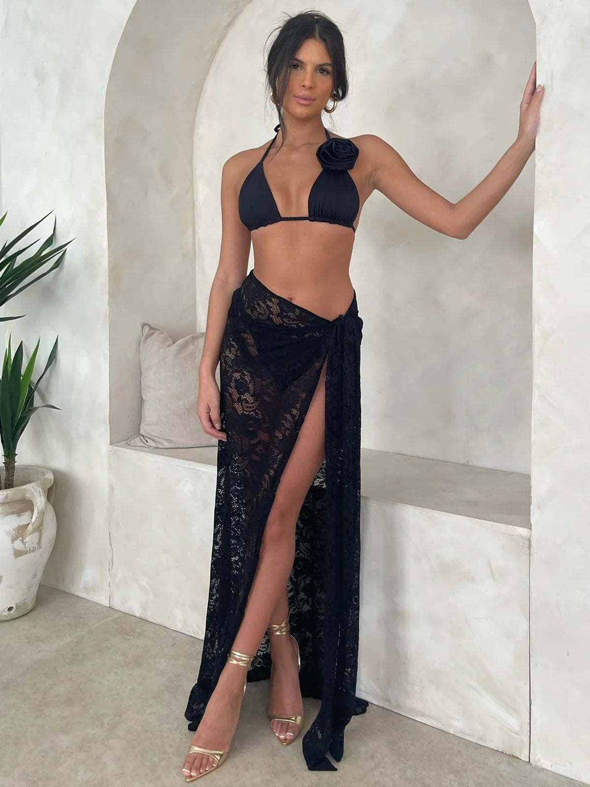 3 Piece Women's Bikini Set - Floral Print Swimwear with Skirt Sarong Cover Up | Sexy Beachwear for Pool, Vacation & Summer Outfits