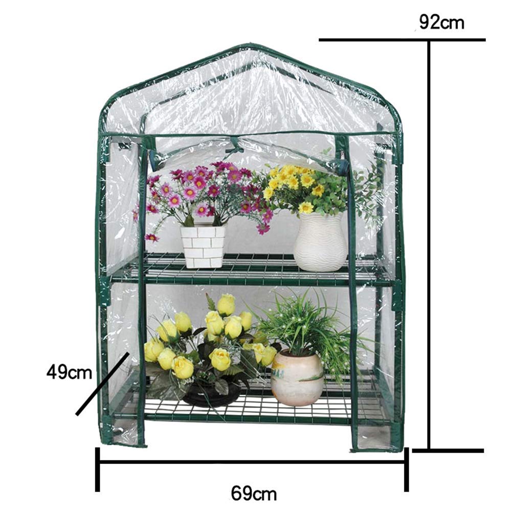 2-Tier Shelves Greenhouse Cover - PVC Replacement Cover for Walk-in Greenhouse Tent | Outdoor Plant Protection from Cold & Frost | Ideal for Gardening, Seedlings & Winter Plant Care
