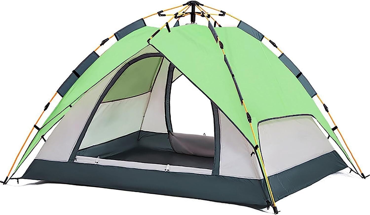 Green Automatic Pop Up Family Camping Tent - Waterproof Portable Outdoor Picnic Shelter for Hiking, Beach, Backyard & Festivals