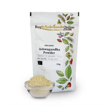 Organic Ashwagandha Powder 125g - USDA Certified Whole Foods Supplement for Stress Relief & Energy Boost - Perfect for Smoothies, Tea & Wellness Routines