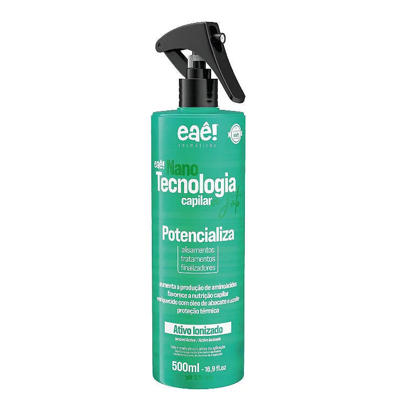Eaê Cosmetics Nano Hair Keratin Green Treatment 500ml (16.9 fl oz) - Deep Conditioning Hair Mask for Damaged Hair | Repair & Strengthen Dry, Frizzy Hair | Salon-Quality At-Home Treatment for Smooth, Shiny Hair