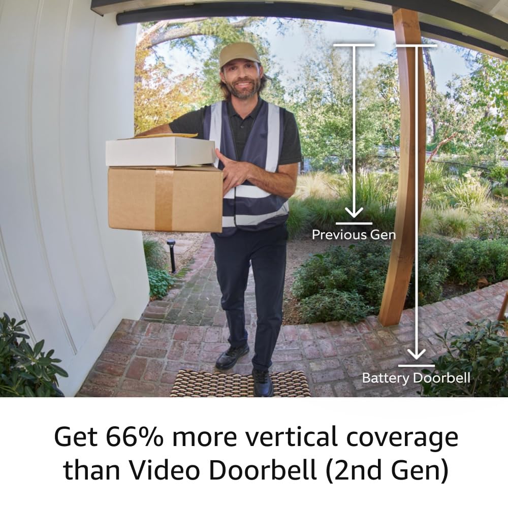 All-New Ring Battery Doorbell with Ring Chime - Wireless Video Doorbell Camera, HD Security, Motion Detection - Perfect for Home Security & Smart Home Automation