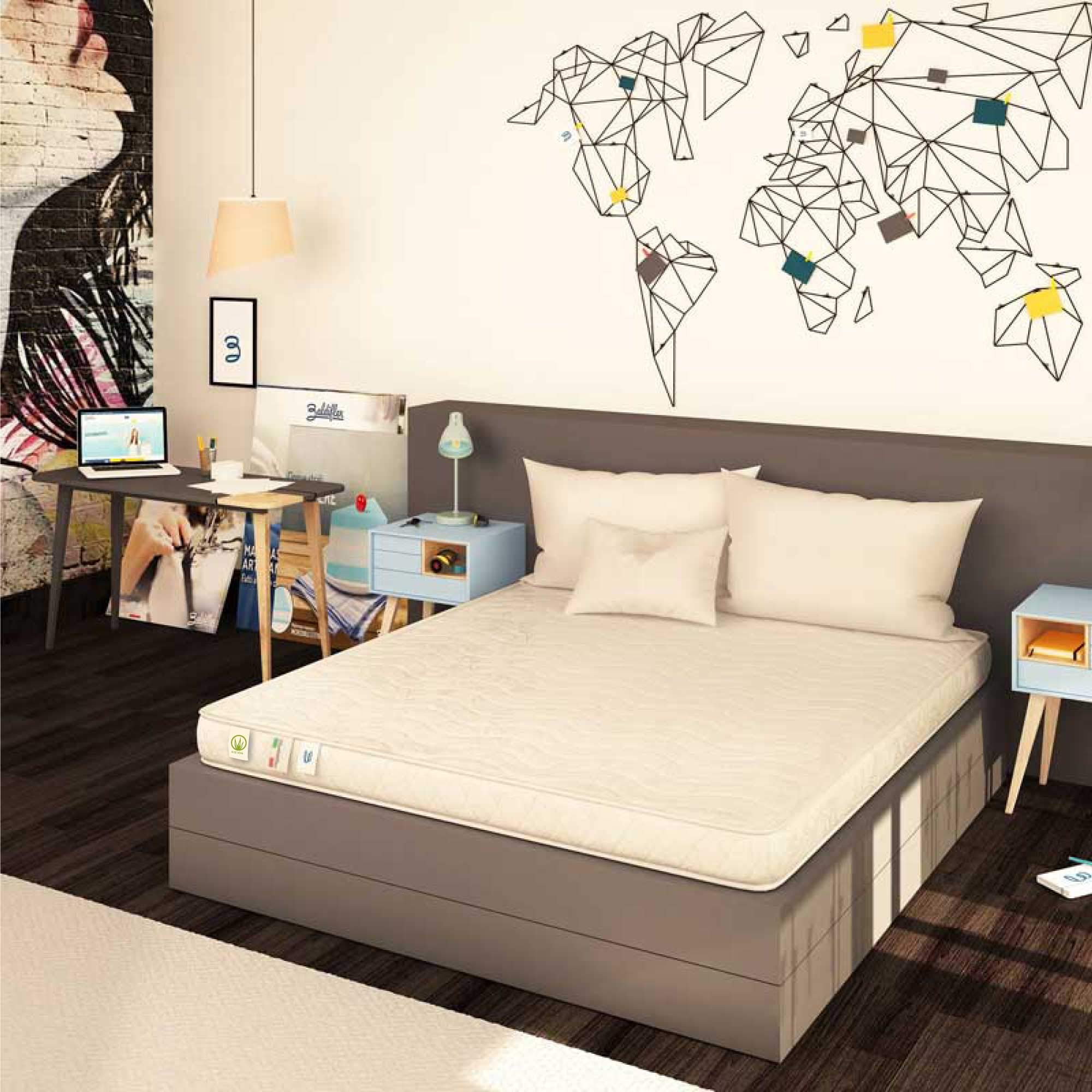 Baldiflex Emporio - 90x200cm Aloe Vera Small Mattress with Natural Properties | Hypoallergenic & Breathable | Perfect for Kids Rooms, Guest Beds & Small Apartments