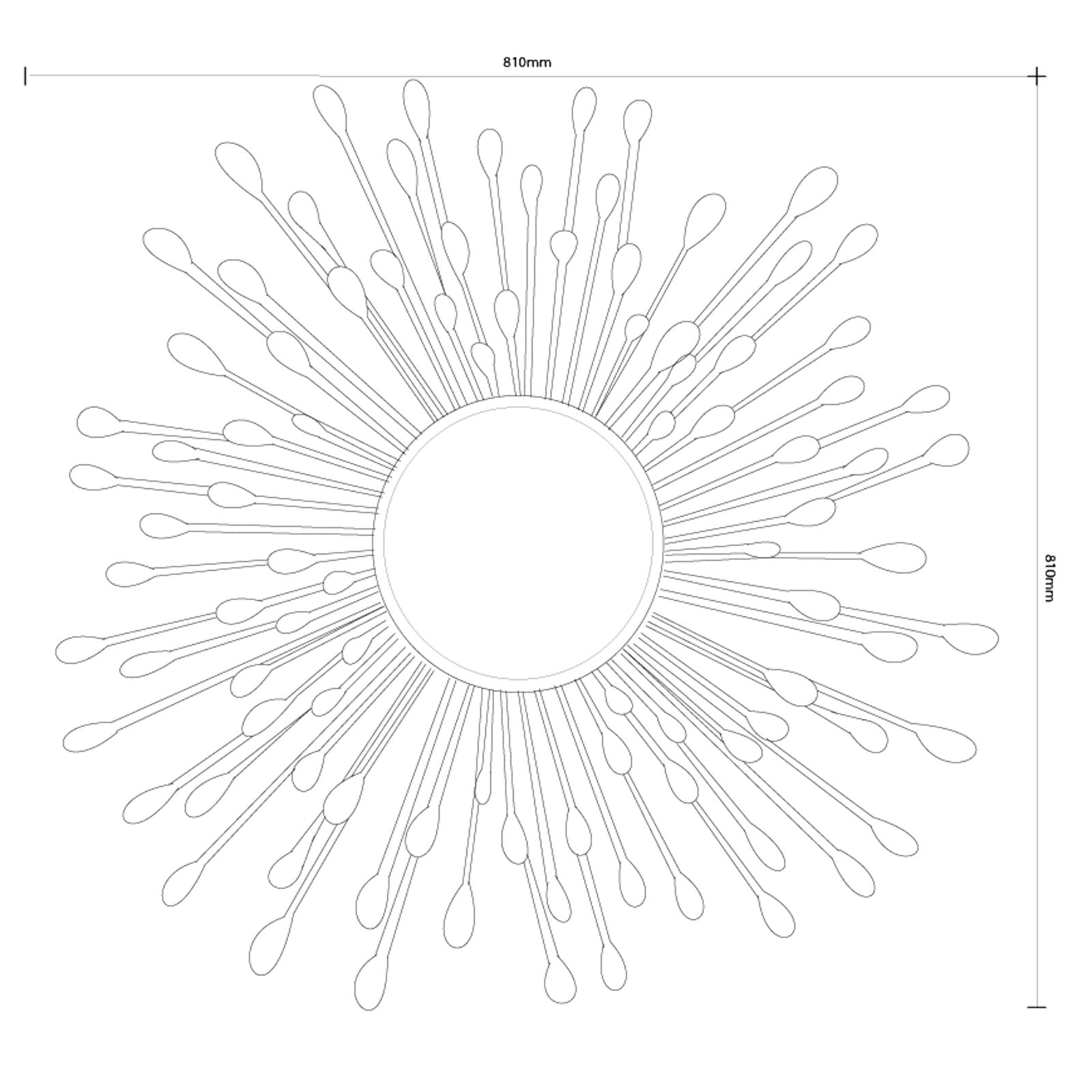 Criterion Star Burst Halley Mirror Silver - Modern Decorative Wall Mirror for Living Room, Bedroom & Entryway