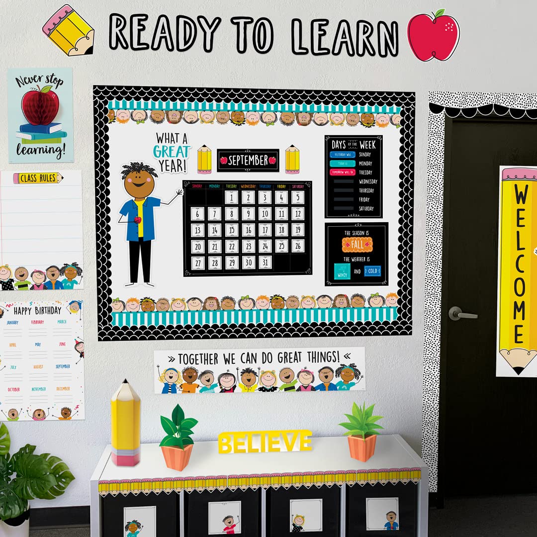 CTP Doodle Calendar Set for Classroom - Creative Teaching Press 10668 - Perfect for Teachers, Homeschooling & Classroom Decor - Interactive Learning Tool for Kids