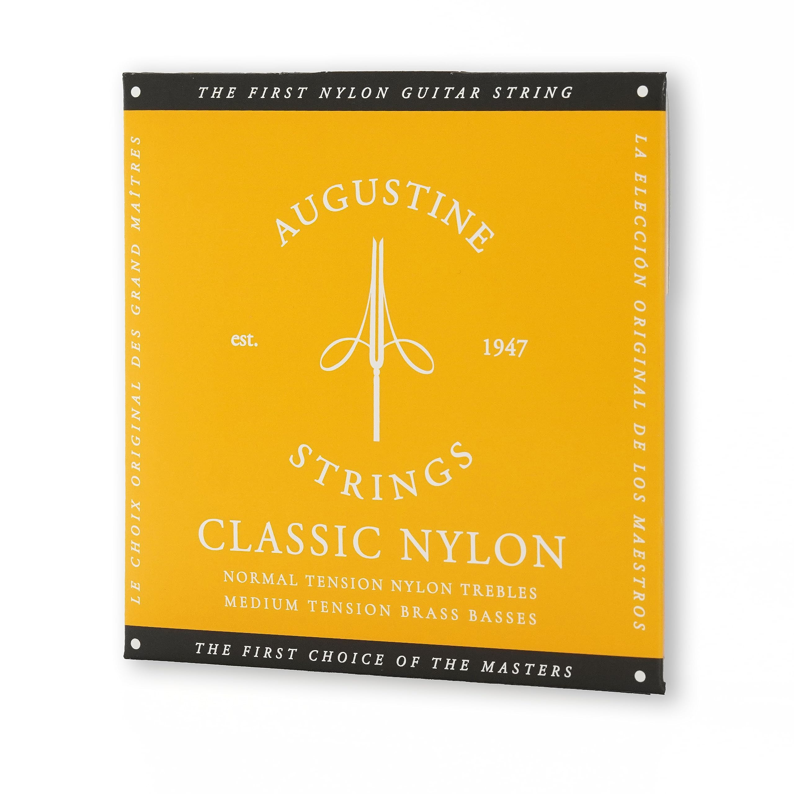 Augustine Classic Gold Nylon Guitar Strings - Medium Tension (1 Set) | Professional Classical Guitar Strings for Warm Tone | Perfect for Performances & Practice