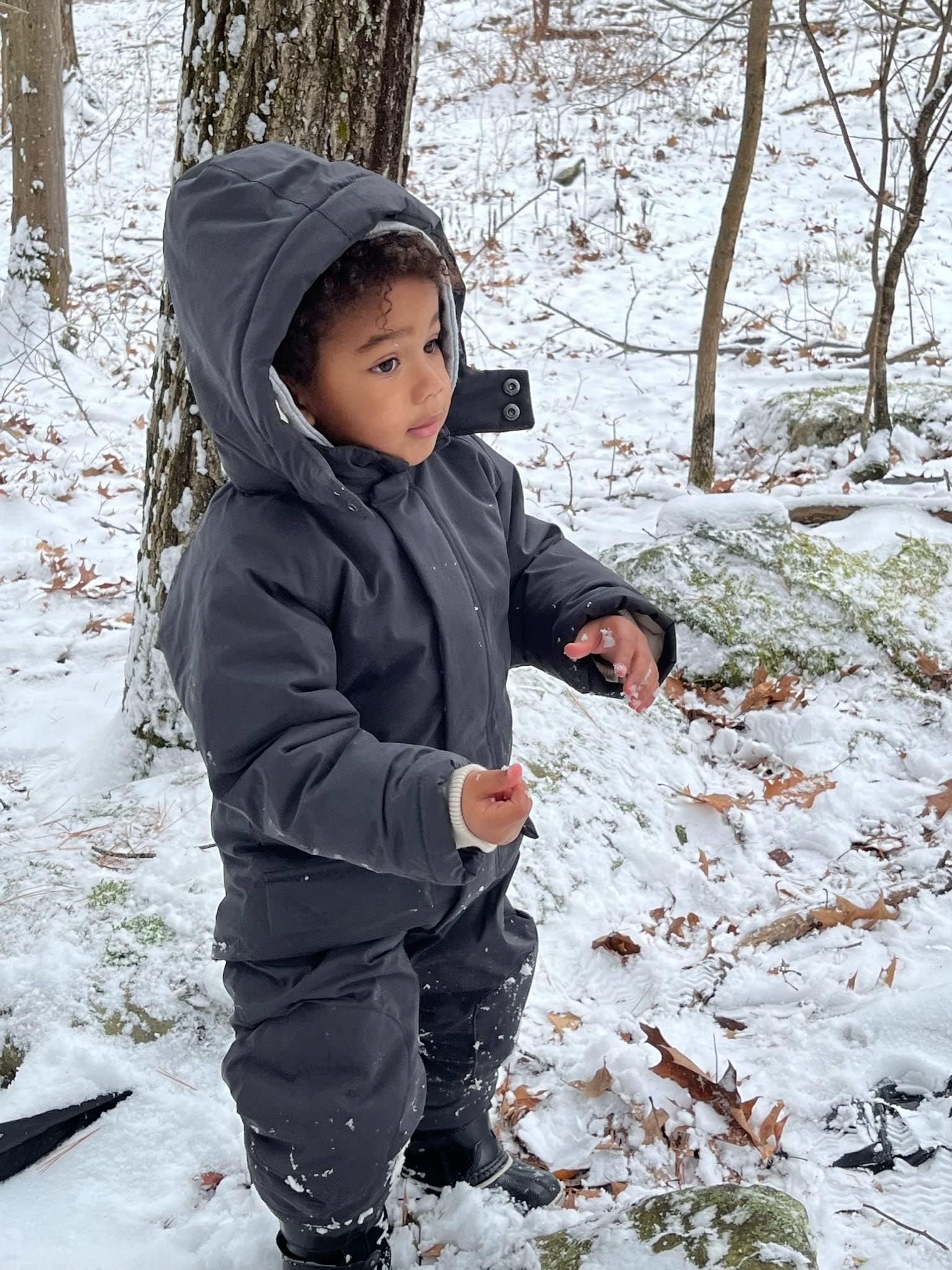 7AM Enfant Baby Snowsuit Coat - Waterproof Winter Jacket with Hood & 2 Pockets | Warm Printed Snowsuit for Infants & Toddlers | Perfect for Snow Play, Skiing & Outdoor Winter Activities
